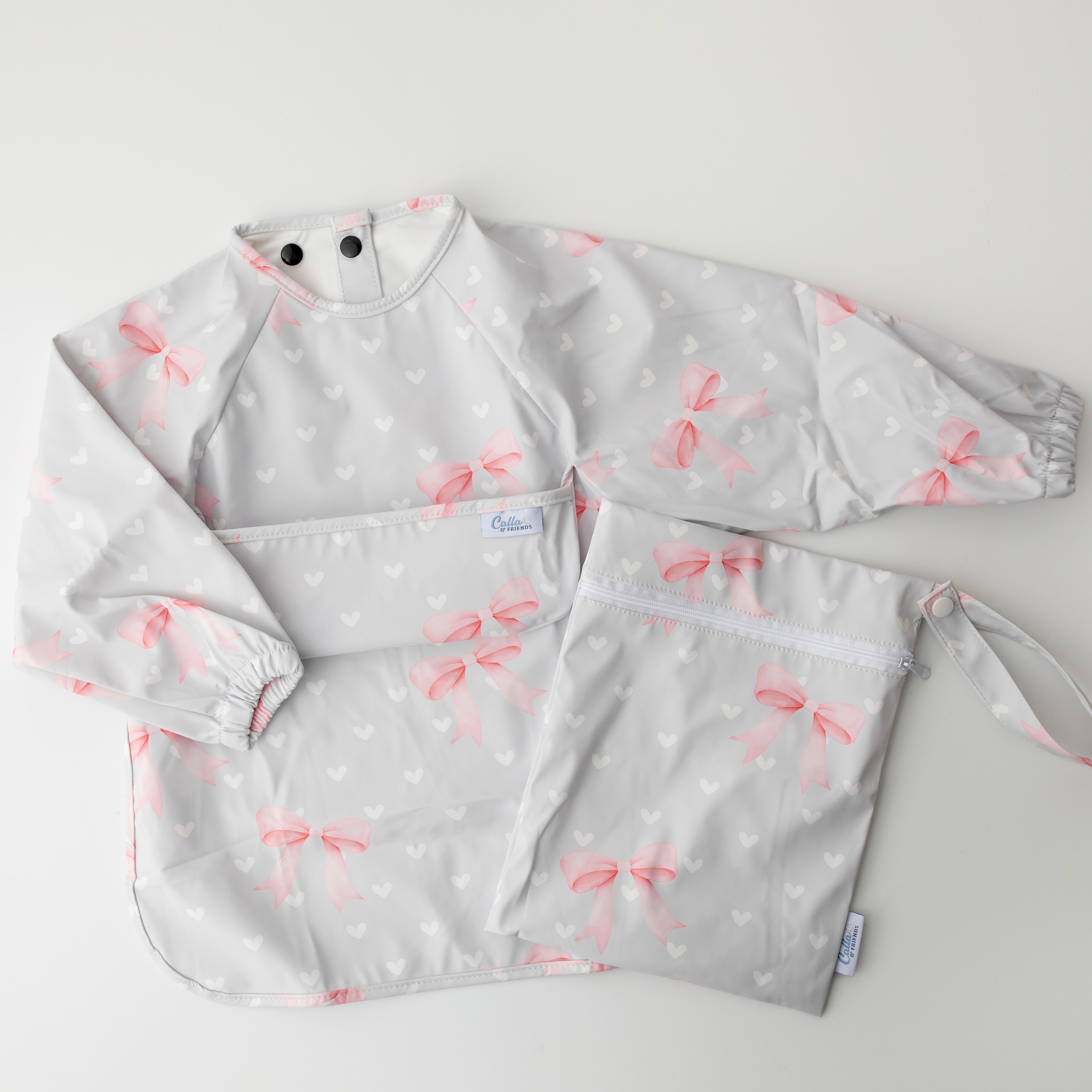 The Grayson Long Sleeve Bib - Sweetheart Bows