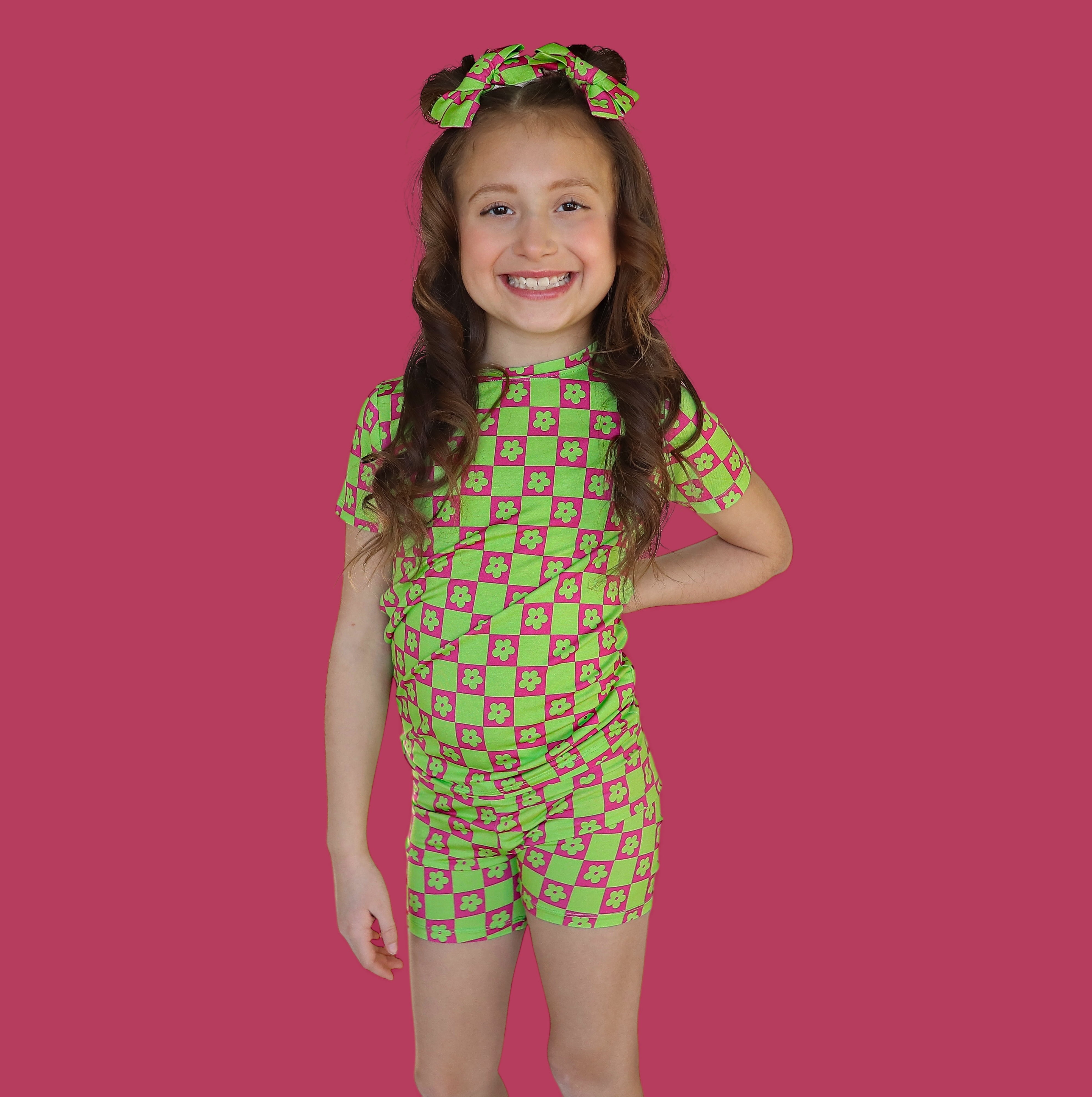 Wild Daisy Checkers Dream Short Set