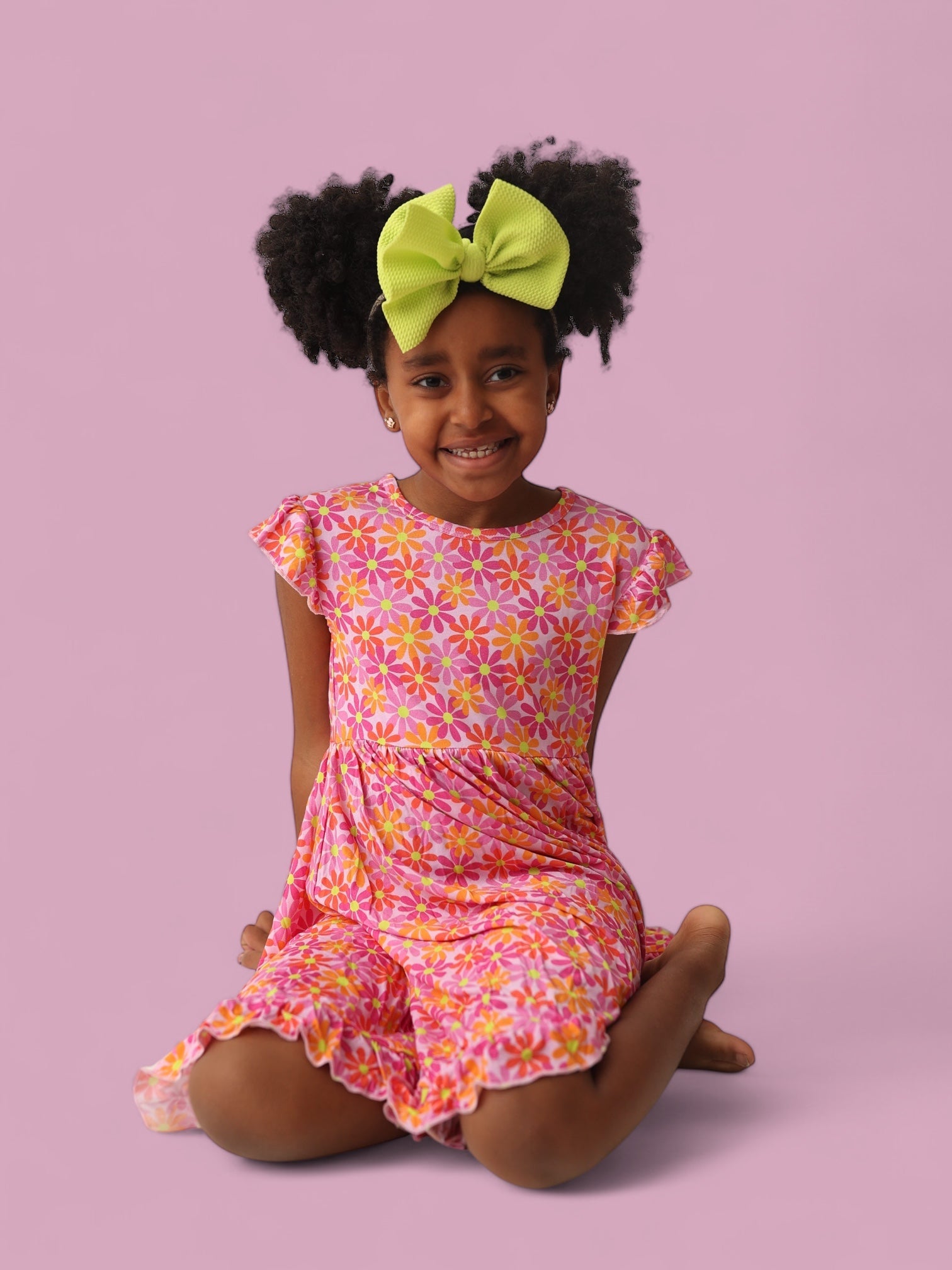 Petal Power Dream Cap Sleeve Ruffle Dress