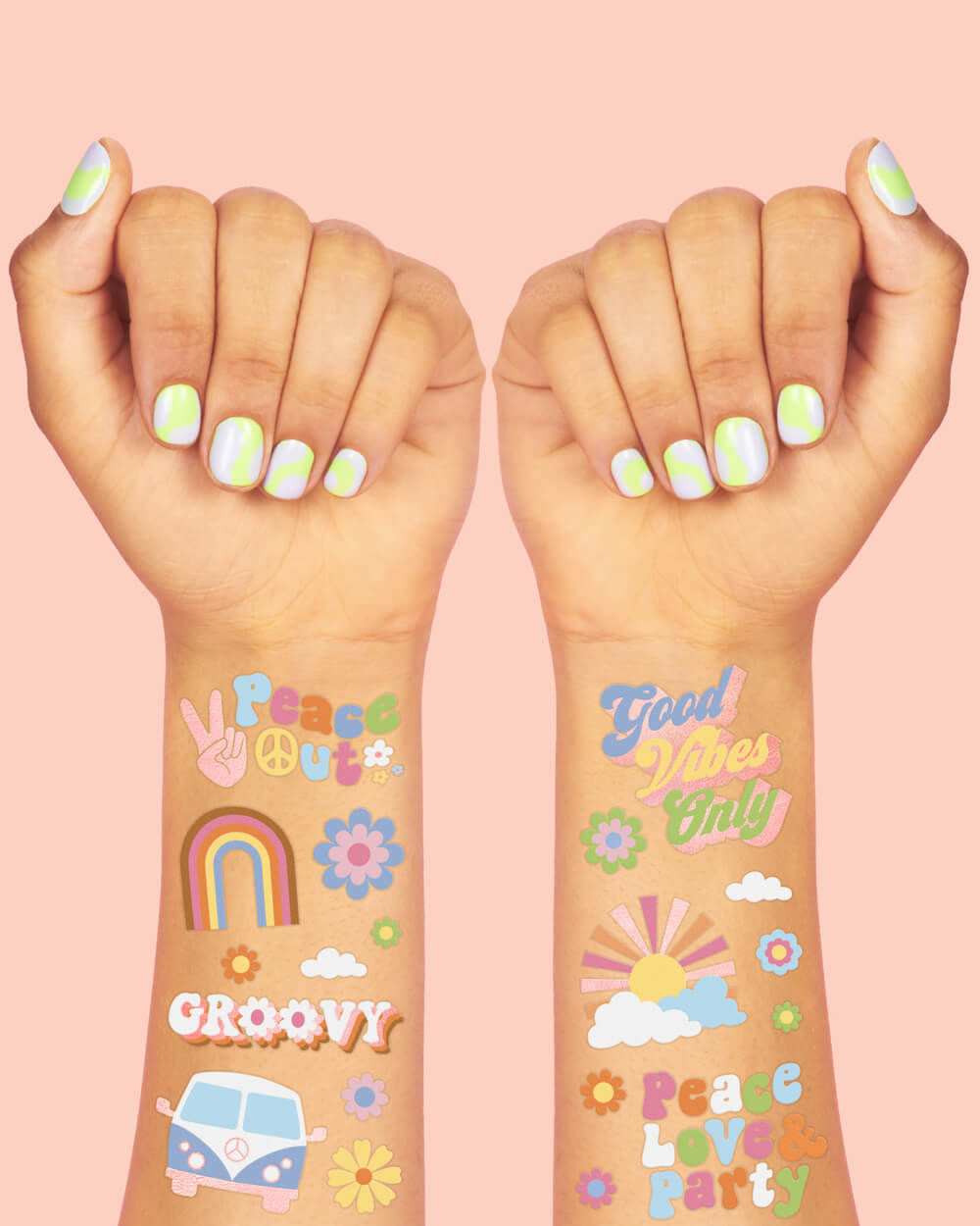 Groovy Tats - 54 Foil Temporary Tattoos