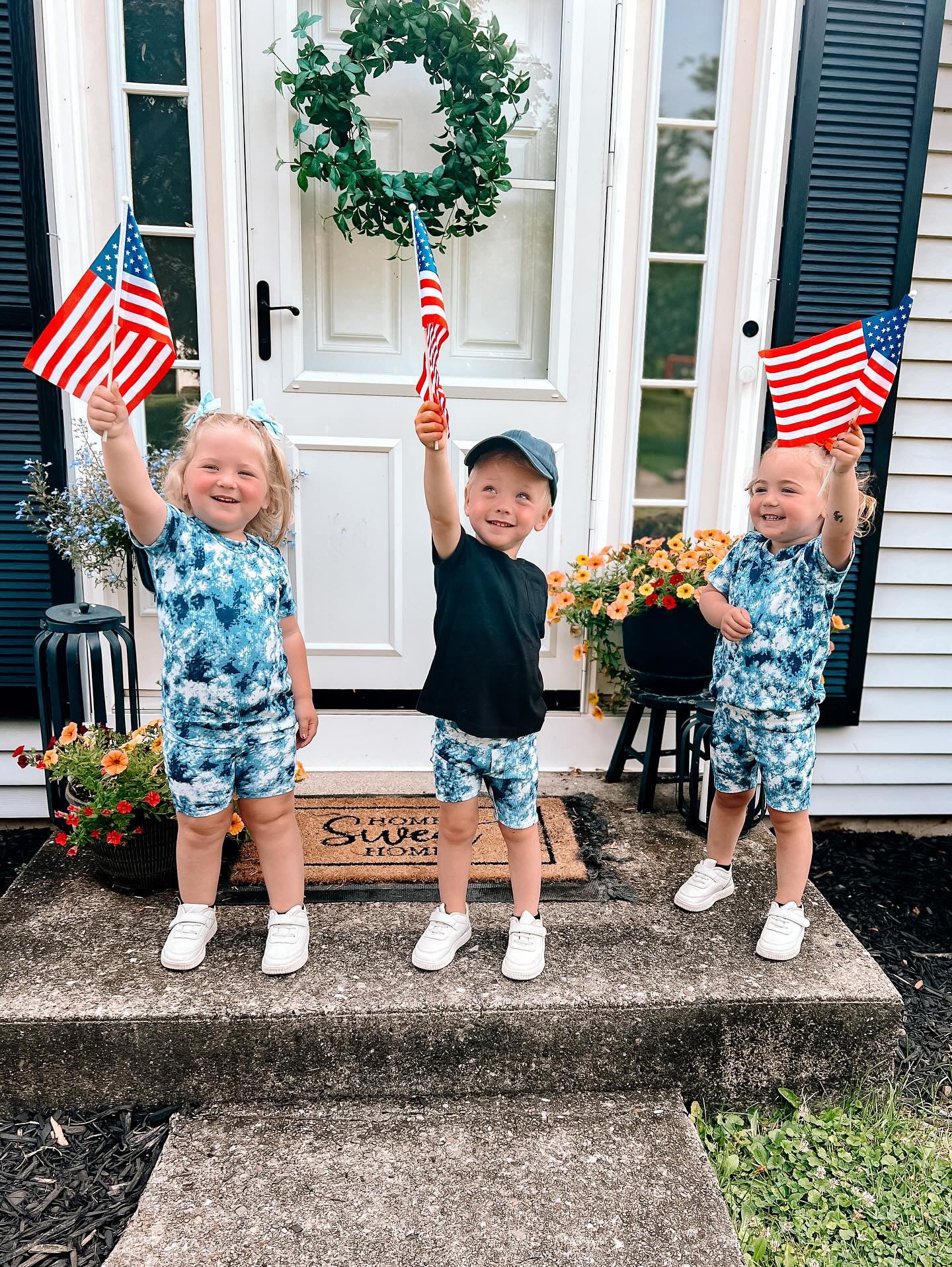 Denim Tie Dye Ribbed Lounge Top