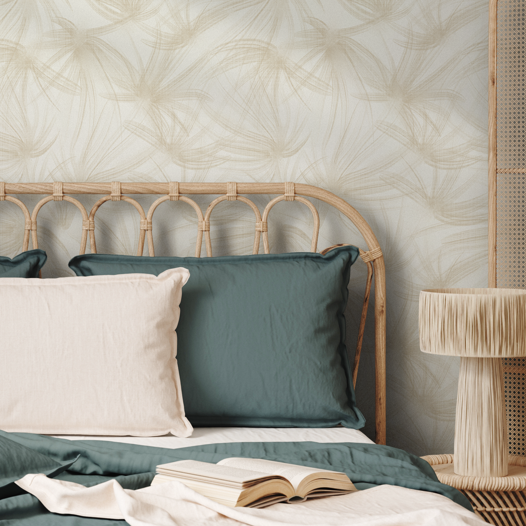Dandelion Wallpaper With A Soft Abstract Style In Beige - C646