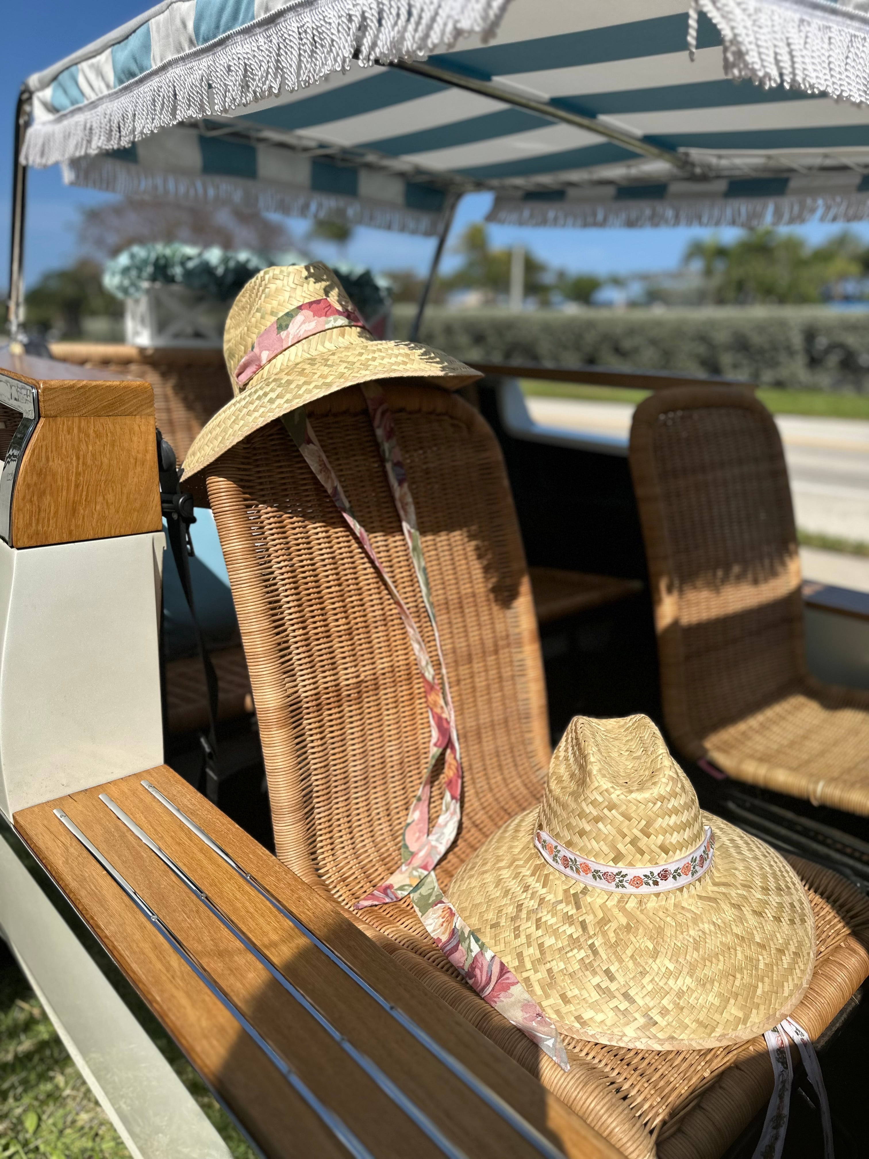 Begonia Sun Hat - Long French Blue Grosgrain Ribbon