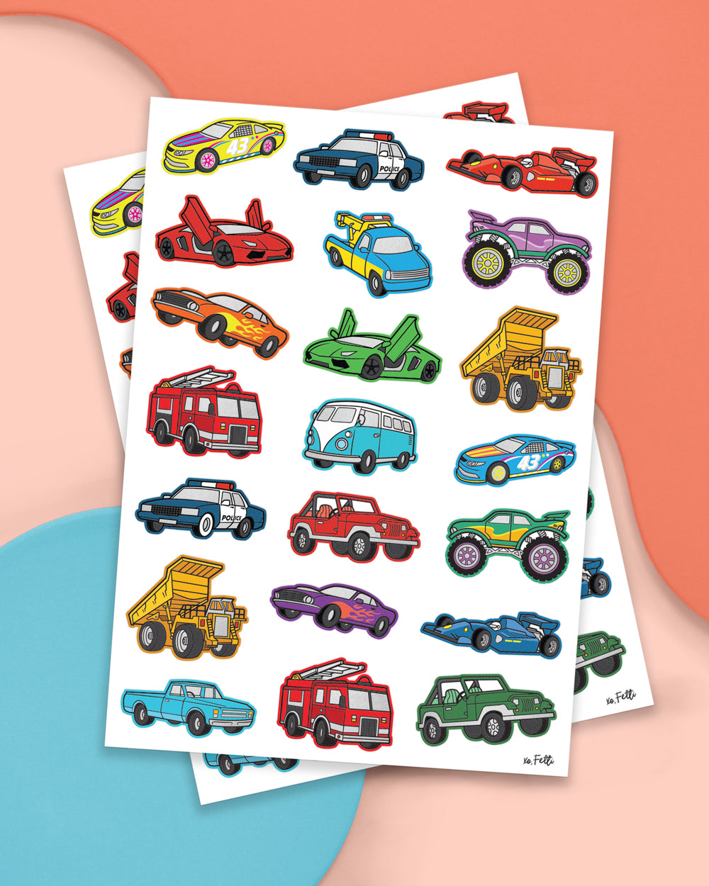 Wheelin Around Tats - 42 Foil Temporary Tattoos