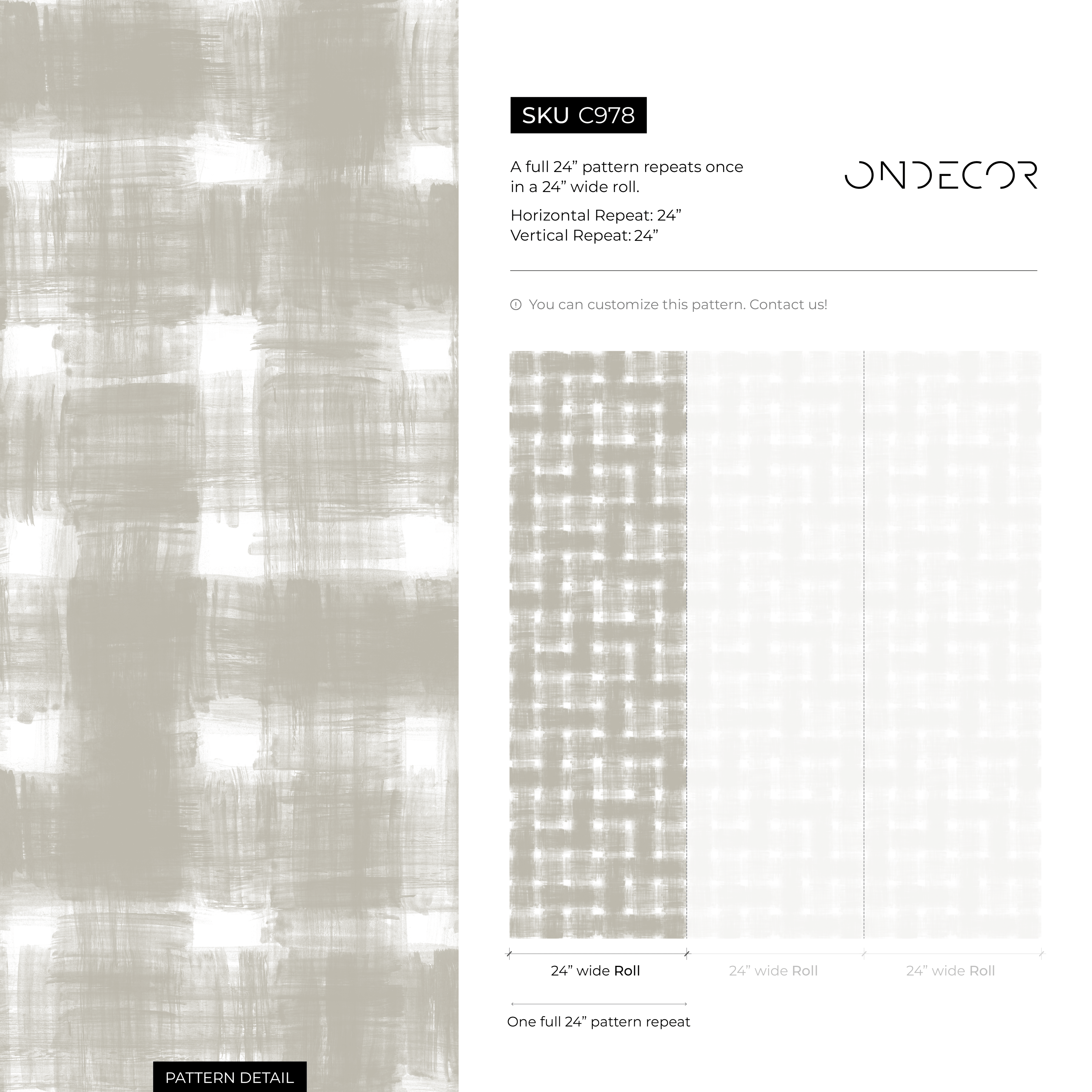 Checkered Wallpaper With A Rustic Brushed Motif In Gray And Off-white - C978