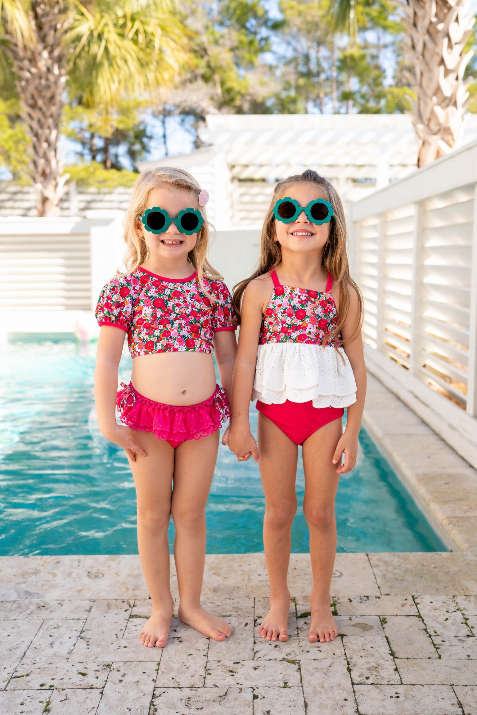 Island Petals Puff Sleeve Bikini