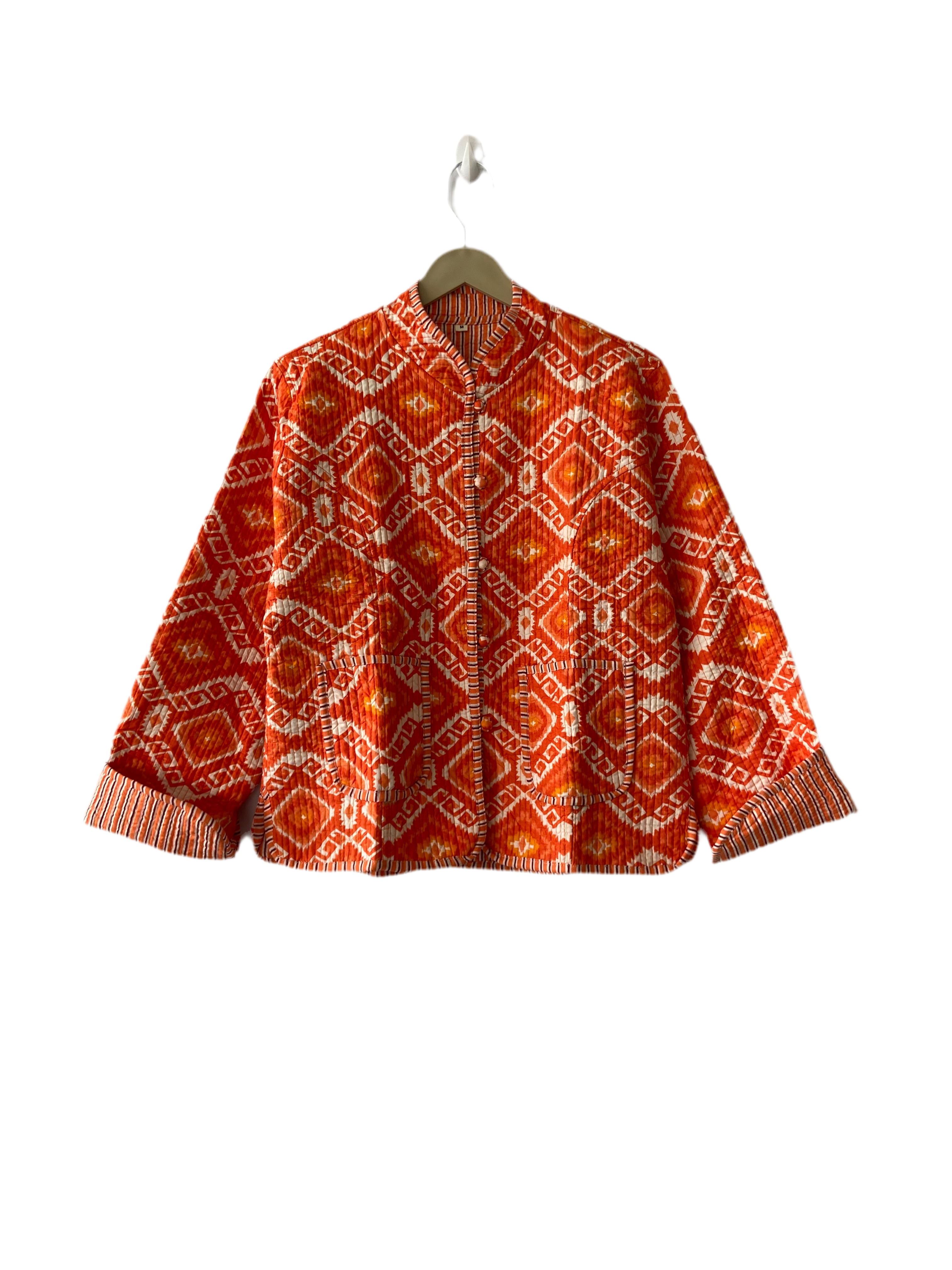 The Charlotte Jacket In Orange Zig Zag