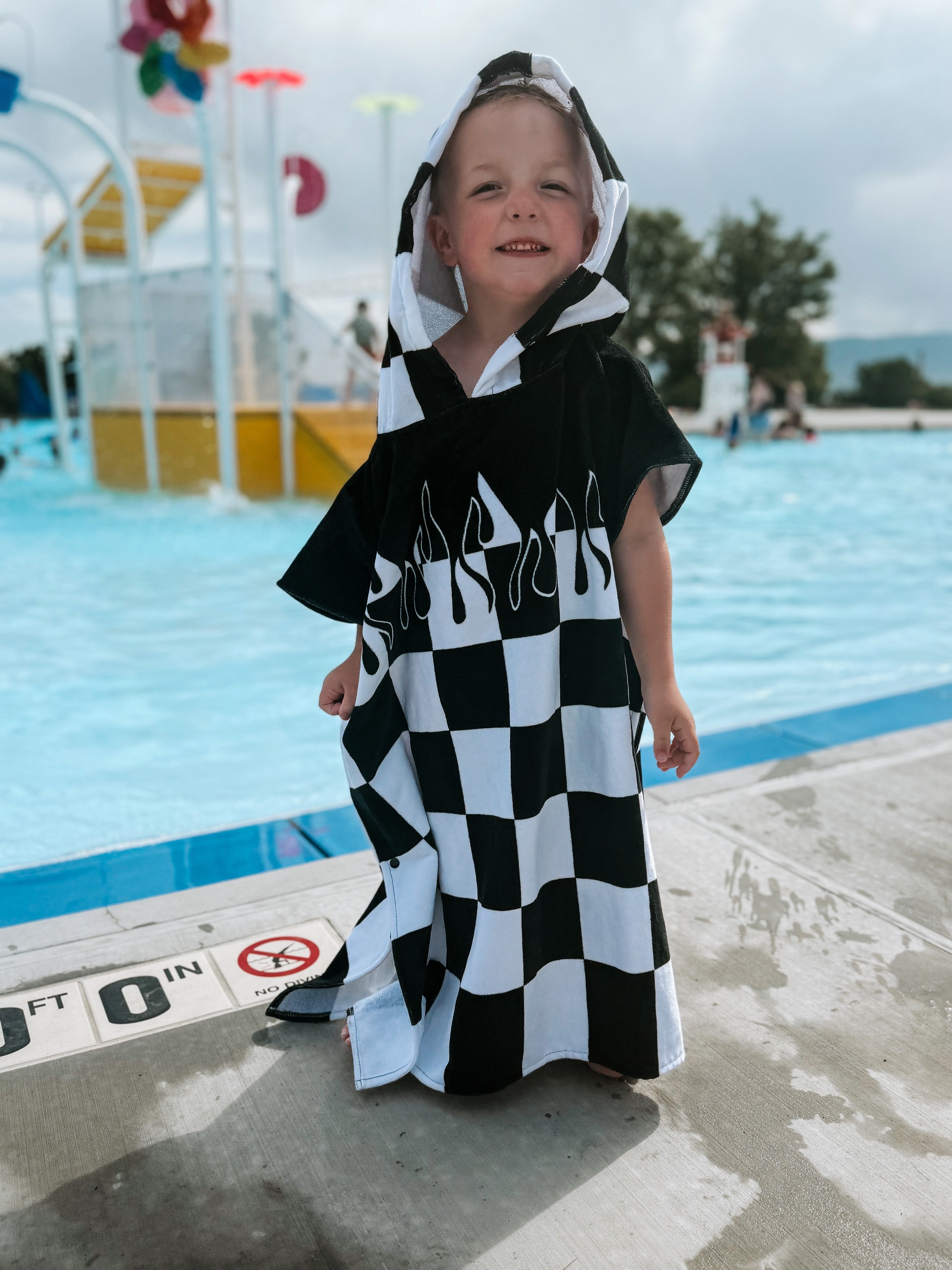 Checker Flame Hooded Towel