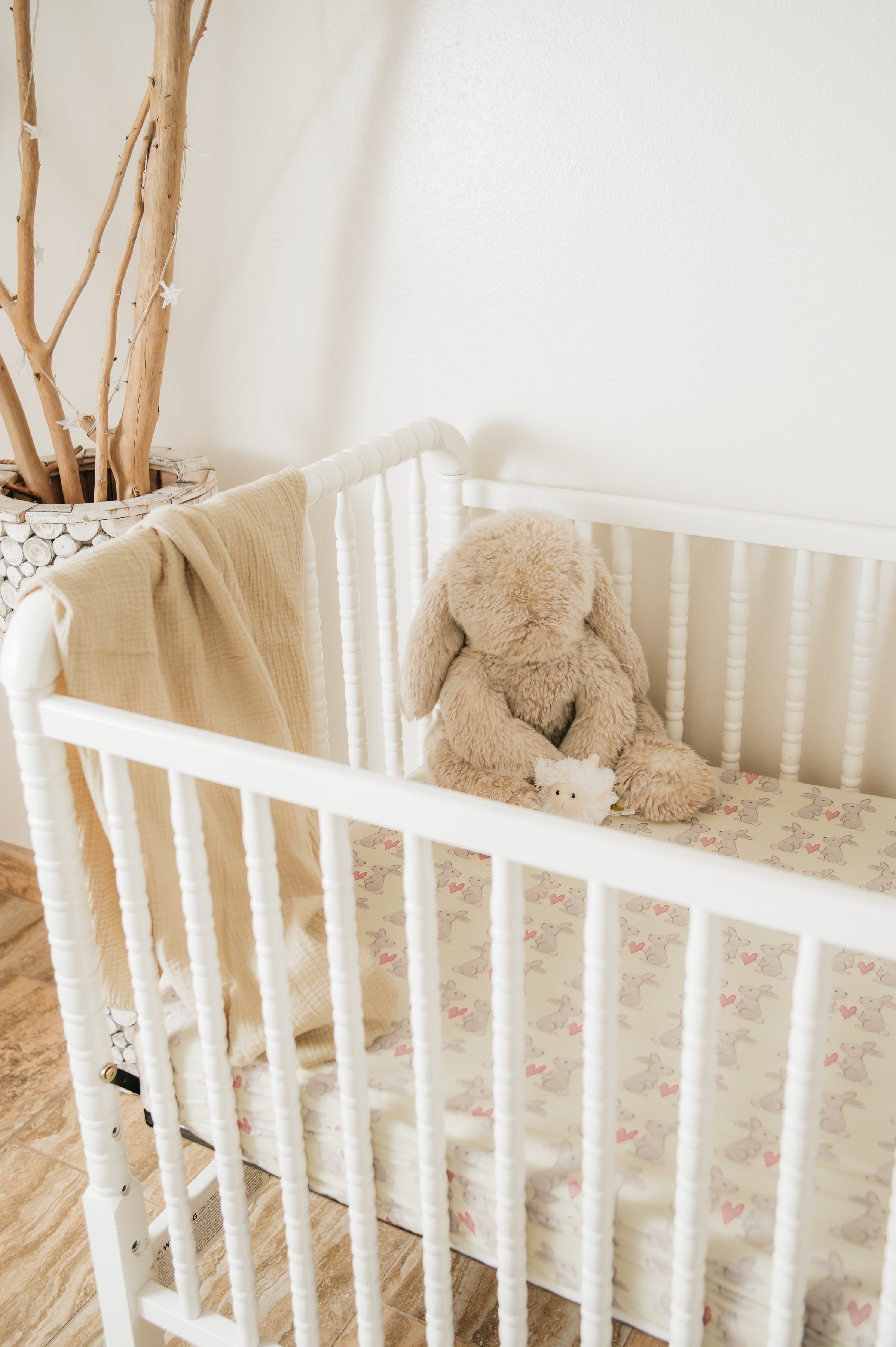 Jersey Knit Polyester Crib Sheet In Some Bunny Loves Me