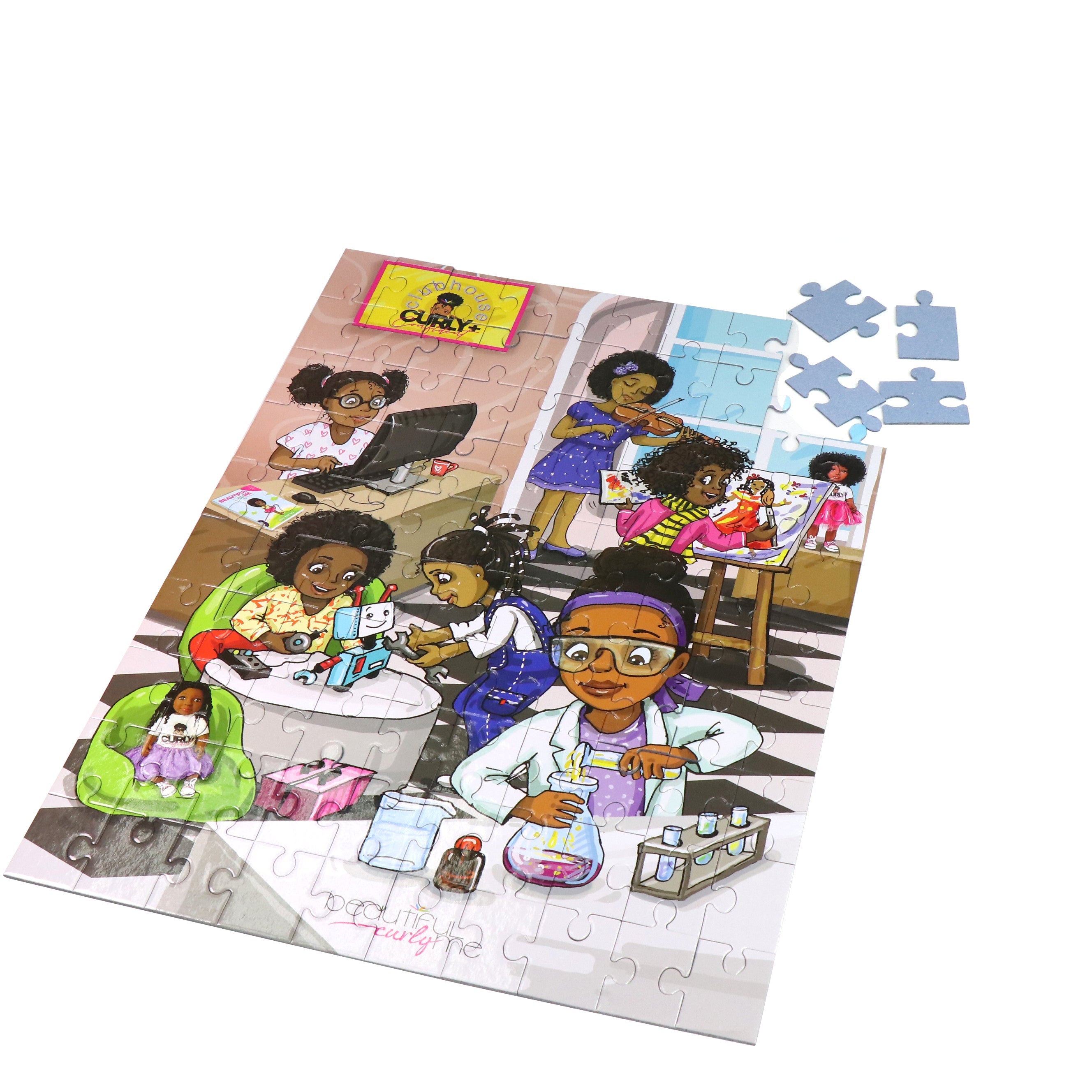 Curly + Confident Clubhouse - 100 Piece Stem Puzzle