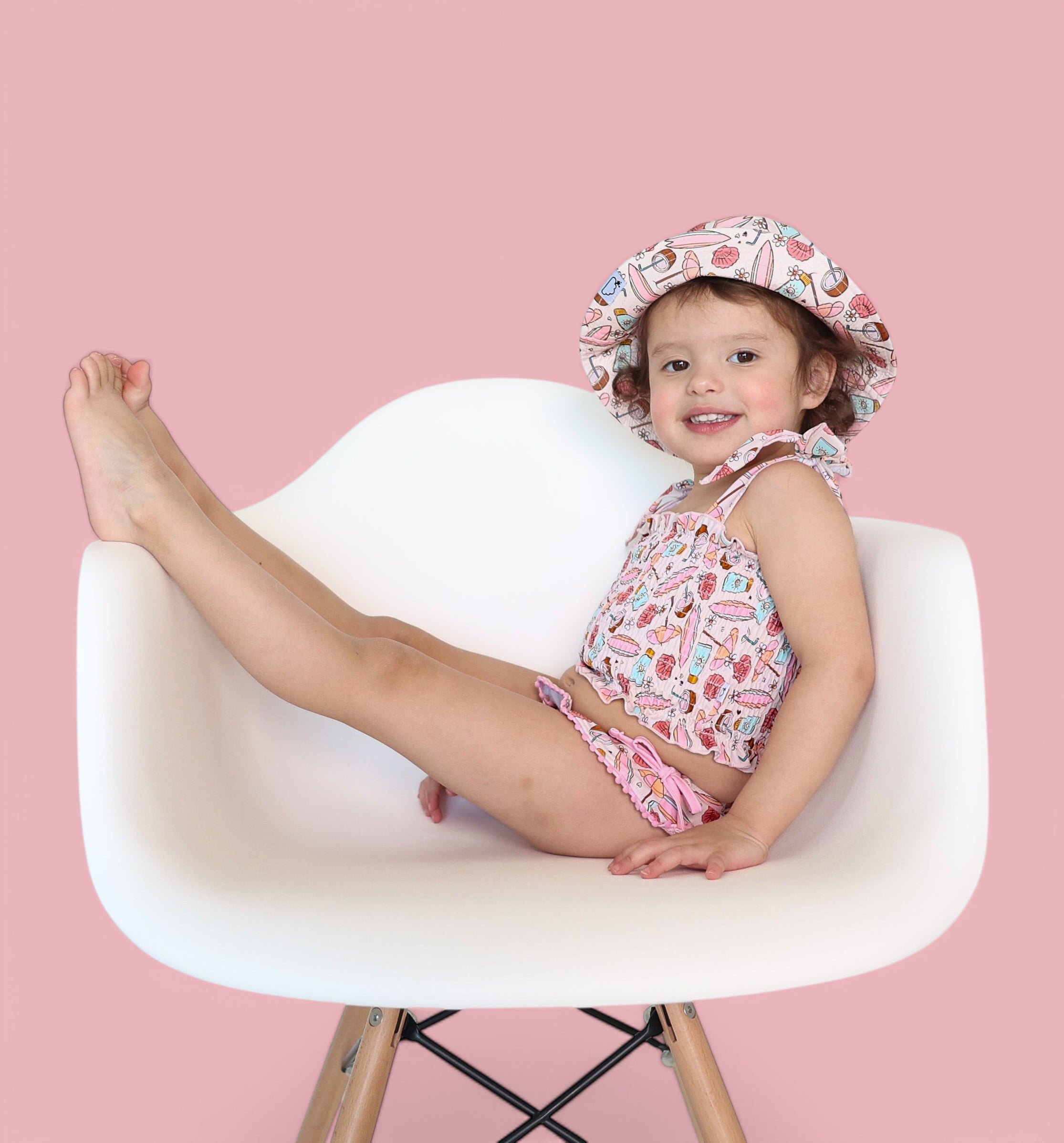 Fun In The Sun Dream Smocked Tankini Two Piece Swim Suit