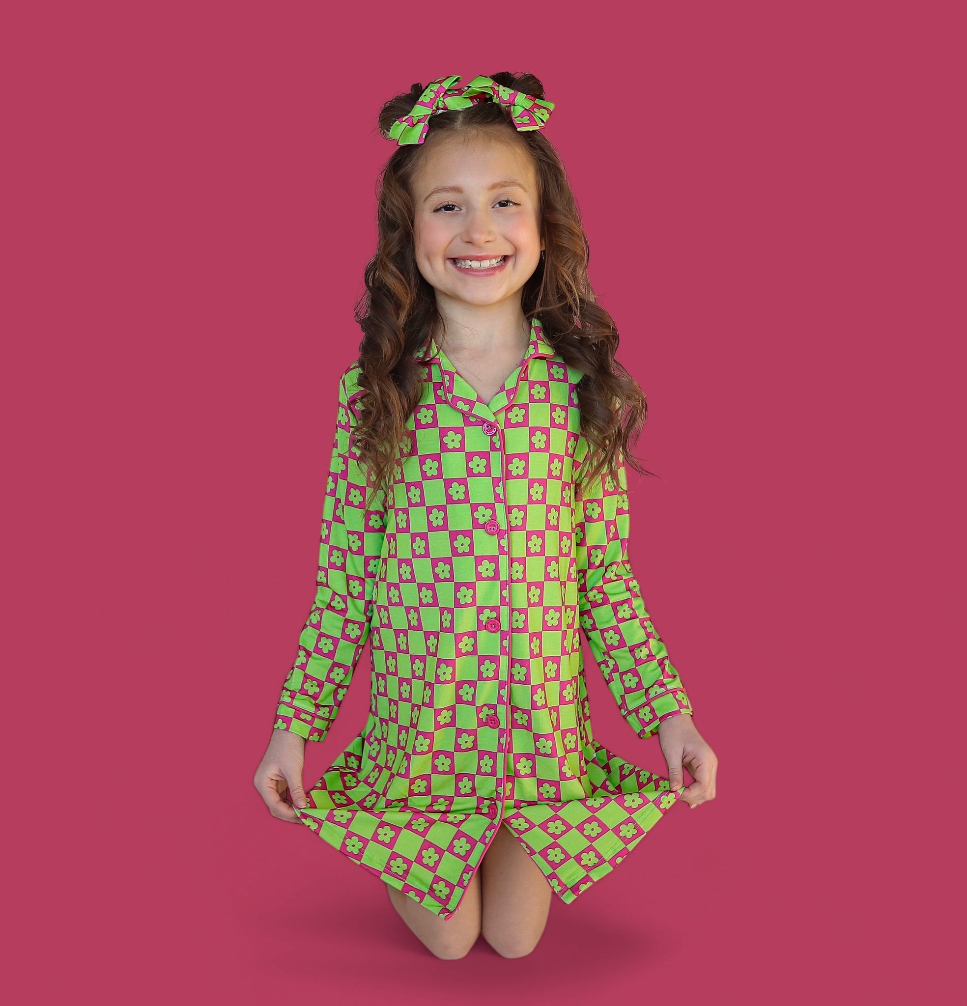 Wild Daisy Checkers Girl's Dream Gown