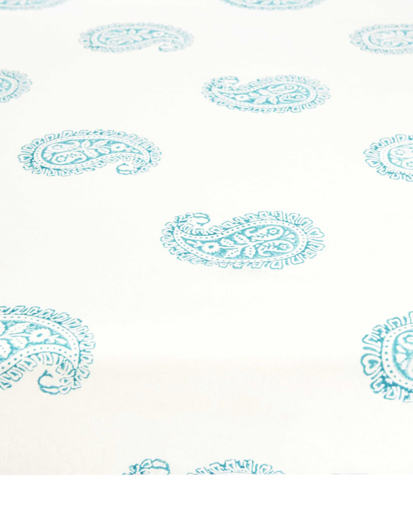 TEAL PAISLEY FITTED CRIB SHEET