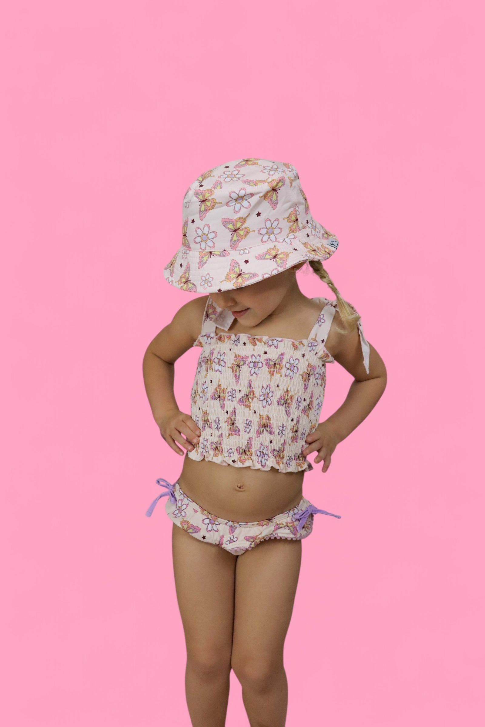 Blossomin’ Butterfly Dream Smocked Tankini Two Piece Swim Suit