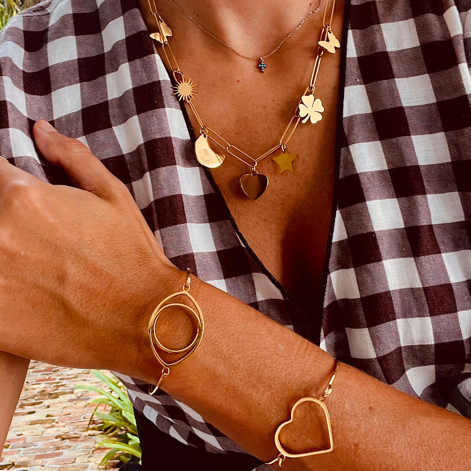 Gold Link Charm Necklace