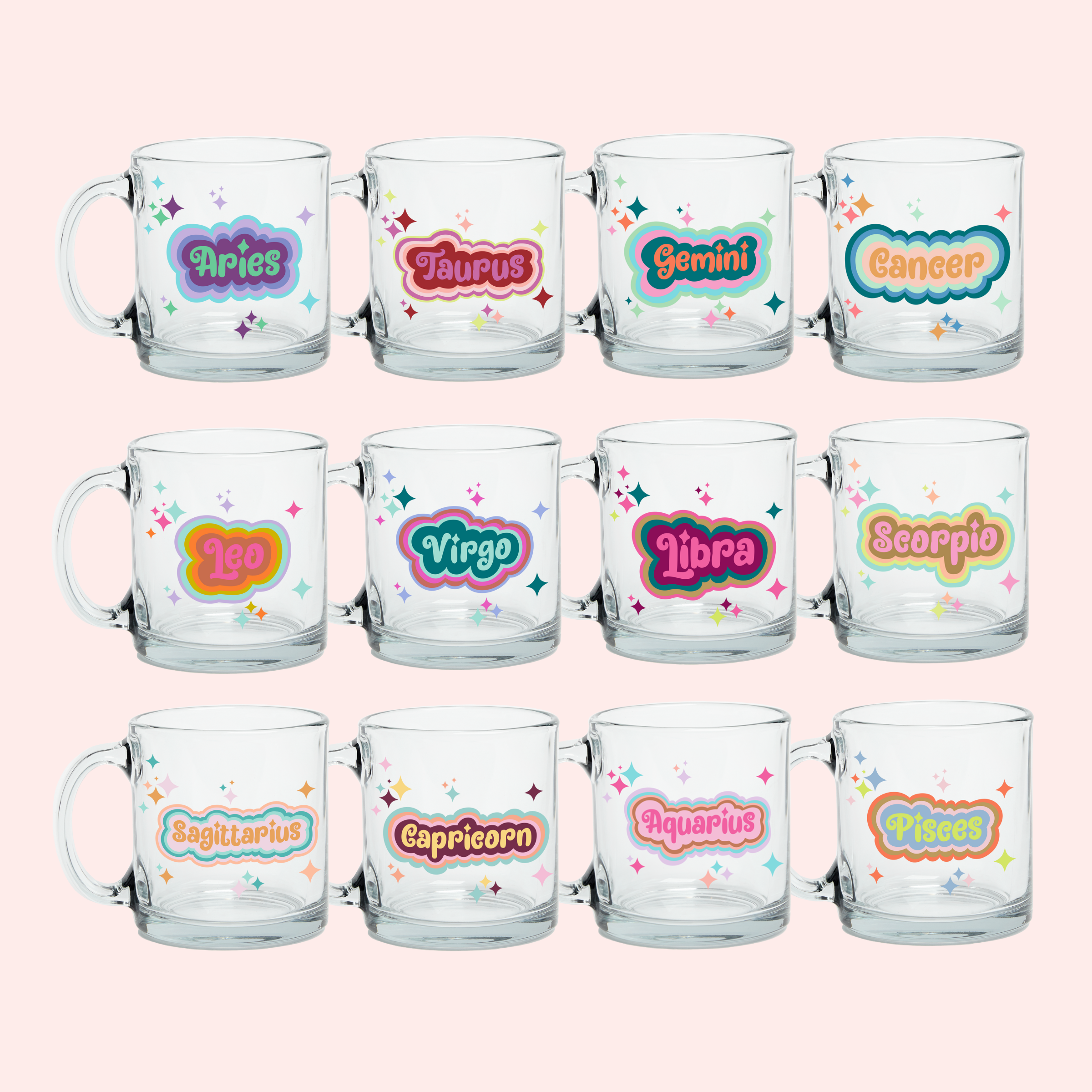 Astrology Clear Glass Mug