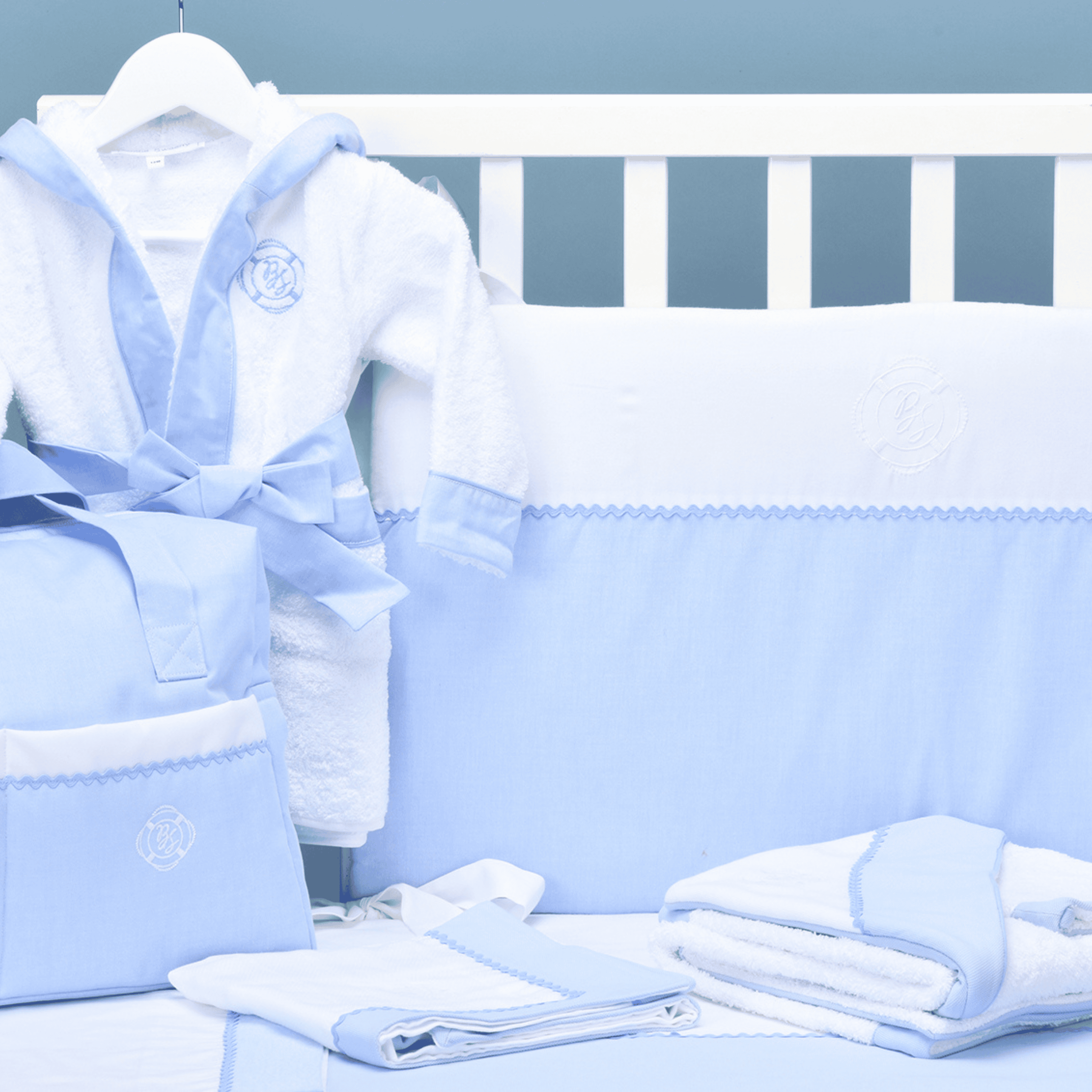 Petit Marin | Baby Boys Blue Cotton Baby Nest (80cm)