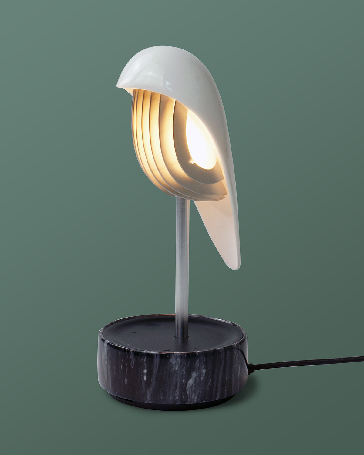 Alarm Clock + Light Chirp Black Marble And Silver