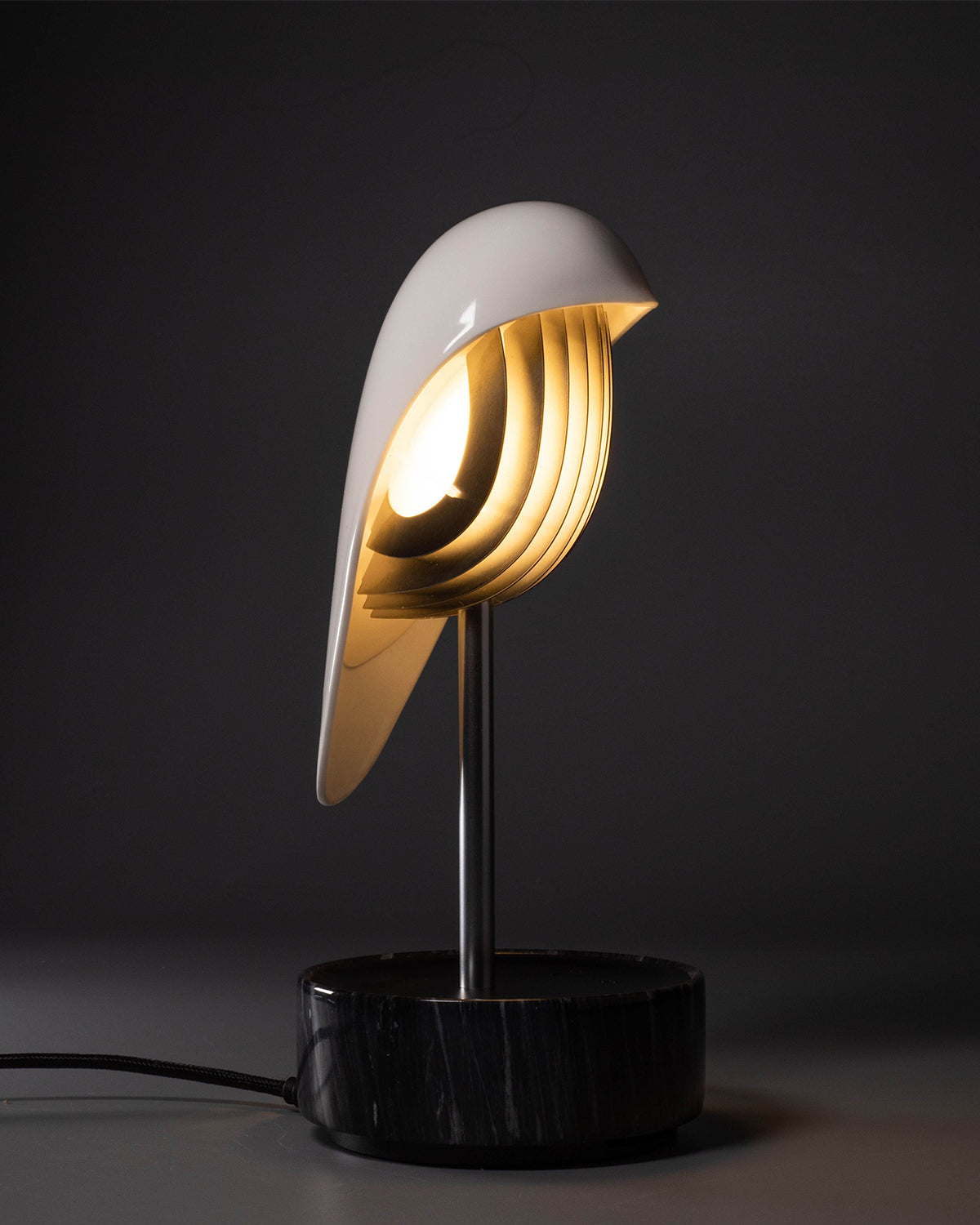 Alarm Clock + Light Chirp Black Marble And Silver