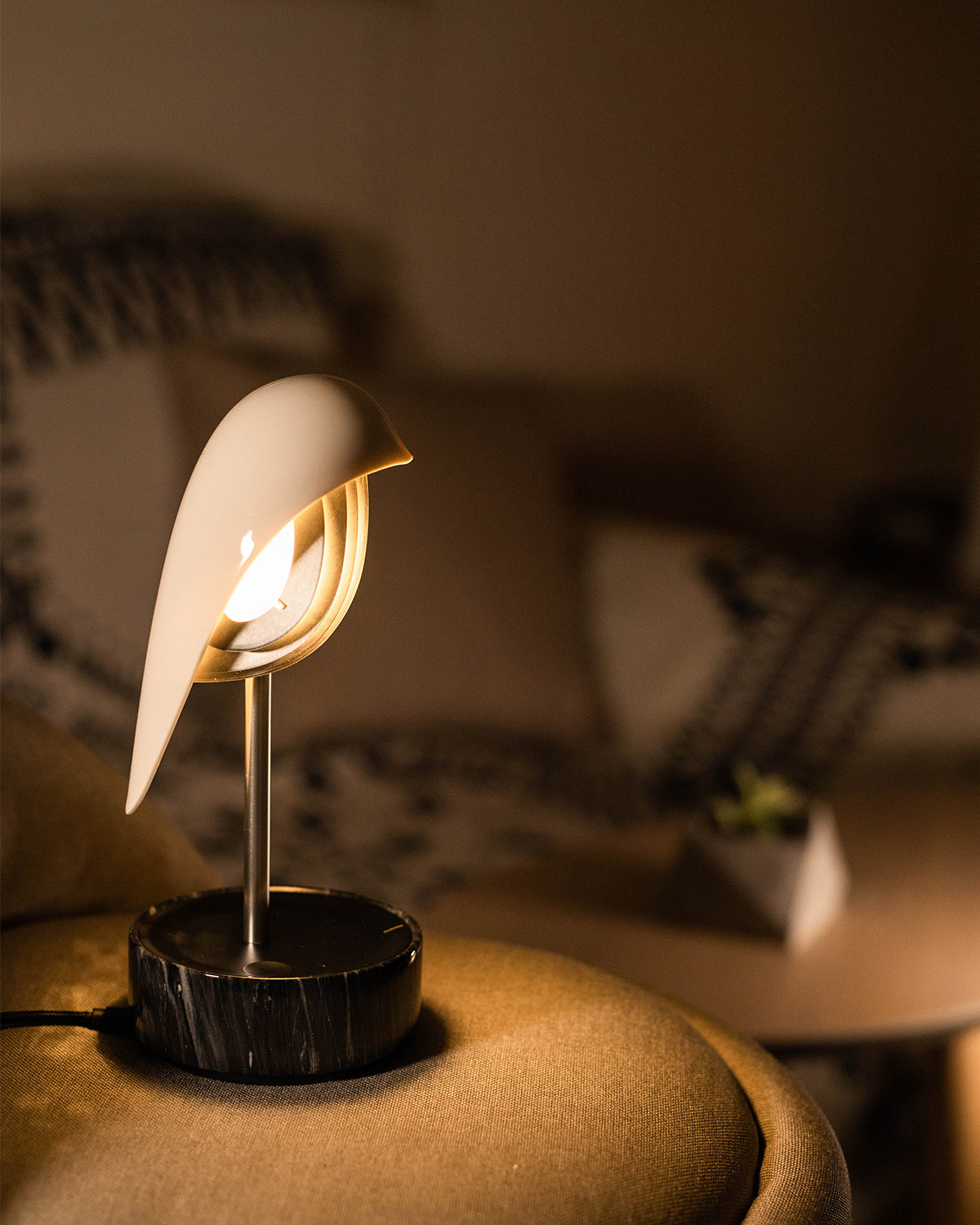 Alarm Clock + Light Chirp Black Marble And Silver