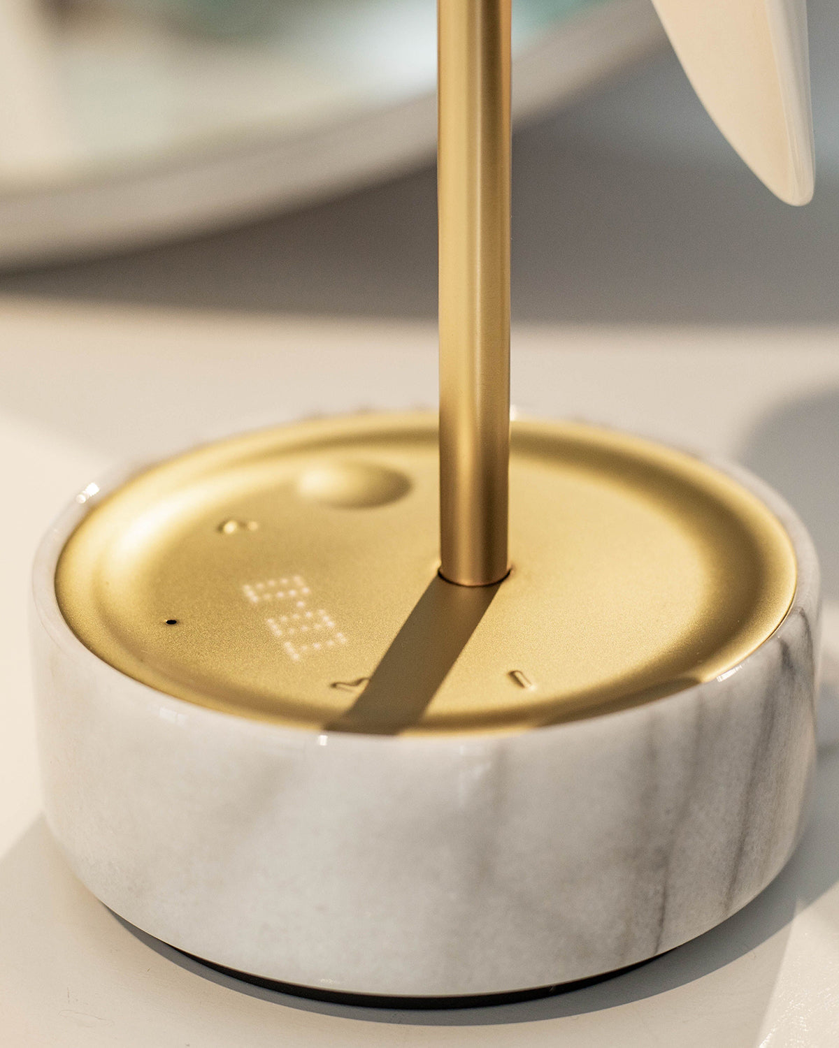 Alarm Clock + Light Chirp White Marble And Gold