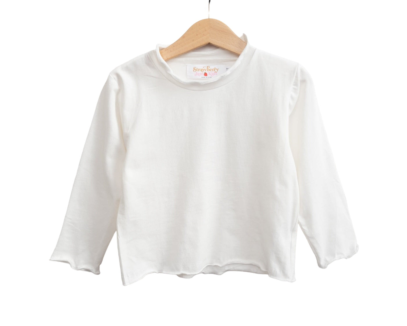 Lettuce Hem Girls Long Sleeve Solid Shirt 4 Colors