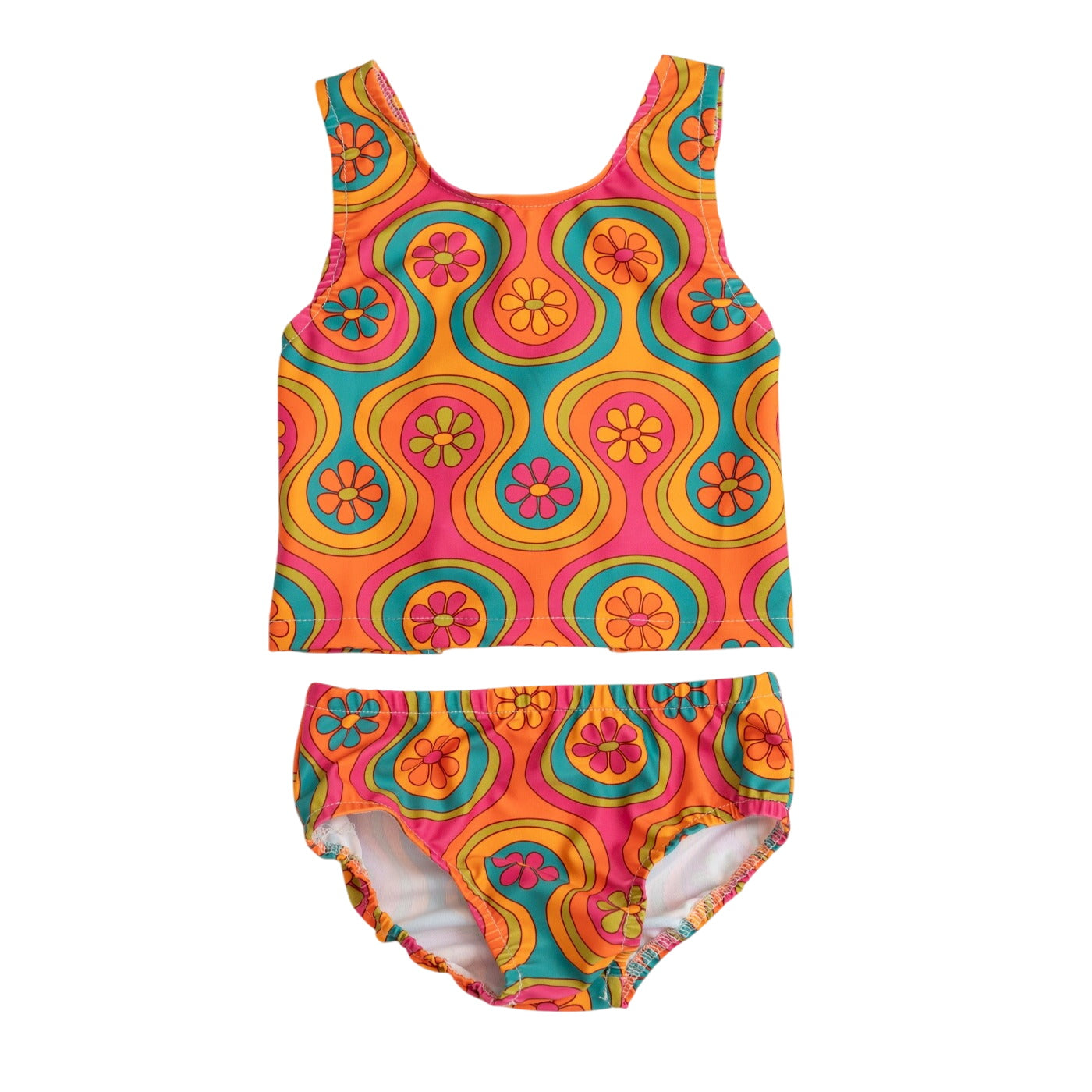 Groovy Two Piece Swimsuit For Girls