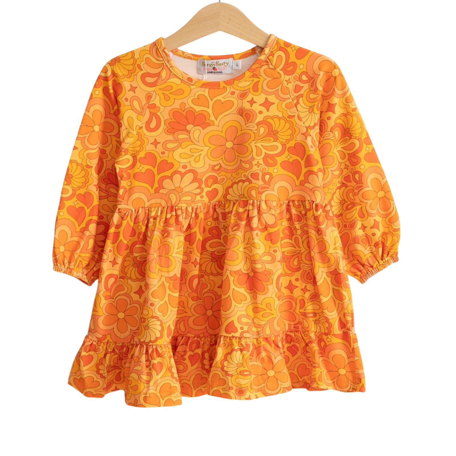 Retro Boho Long Sleeve Girls Fall Dress