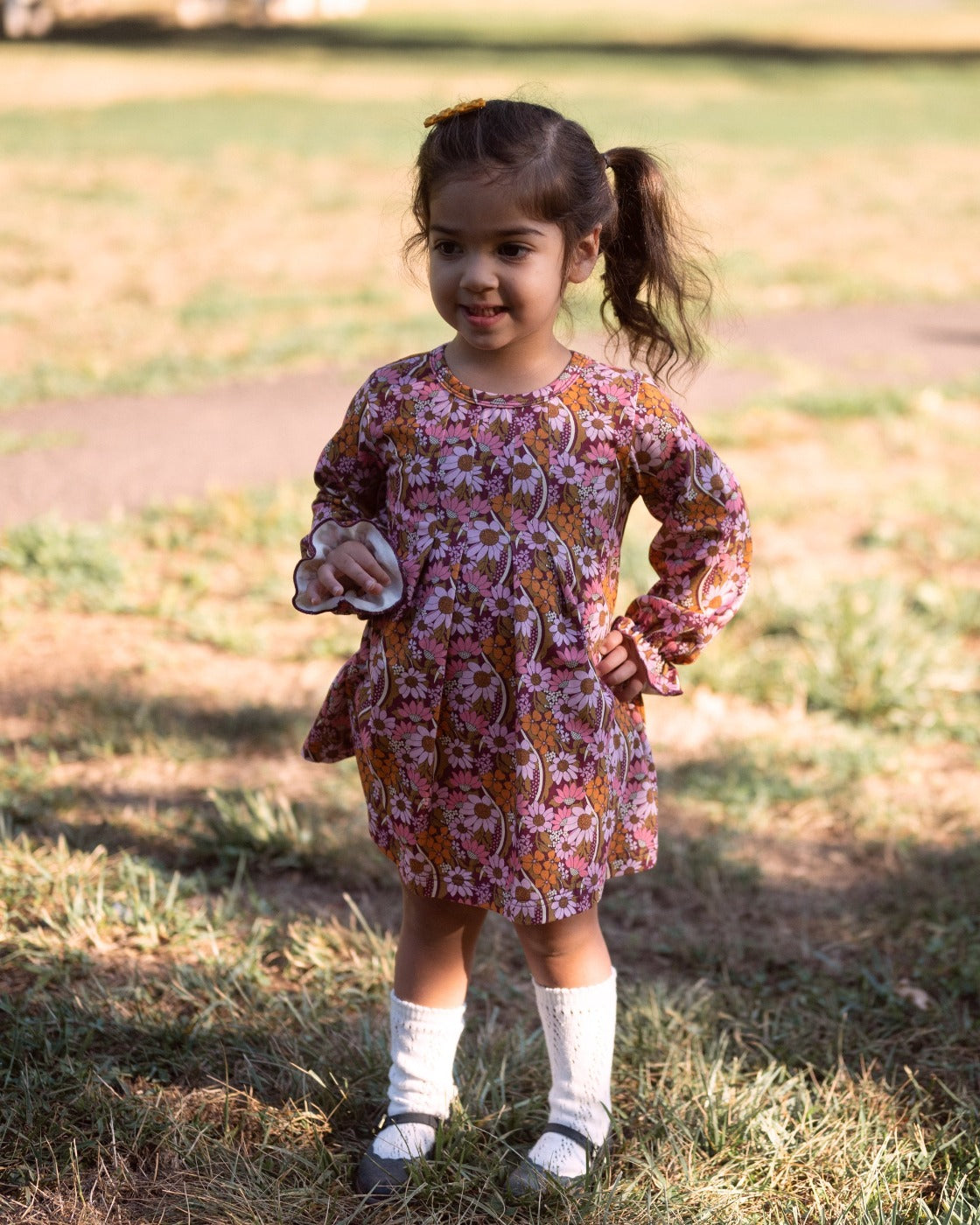 Fall Floral Long Sleeve Baby Toddler Girl Dress