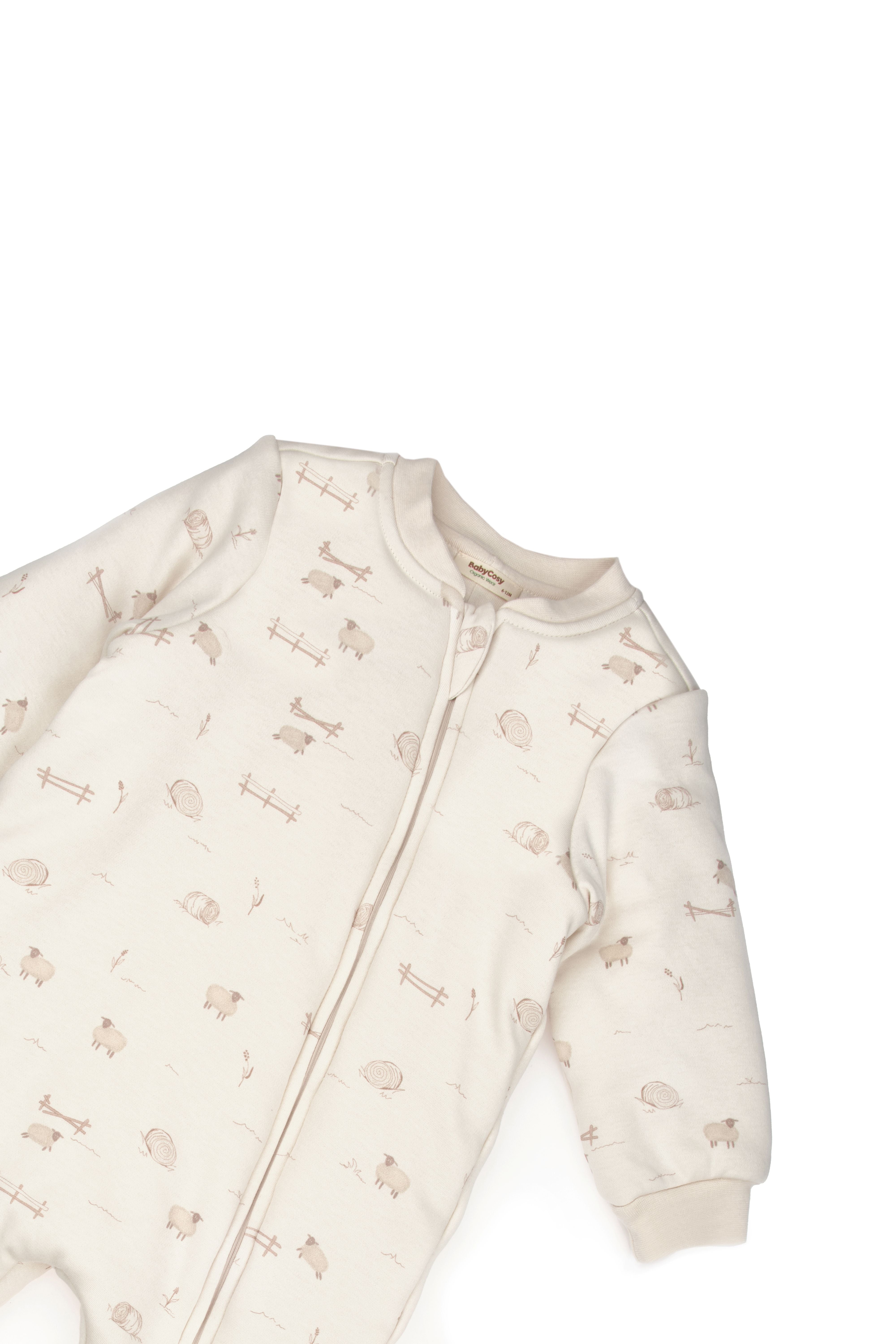 Little Lamb Zip-up Organic Romper