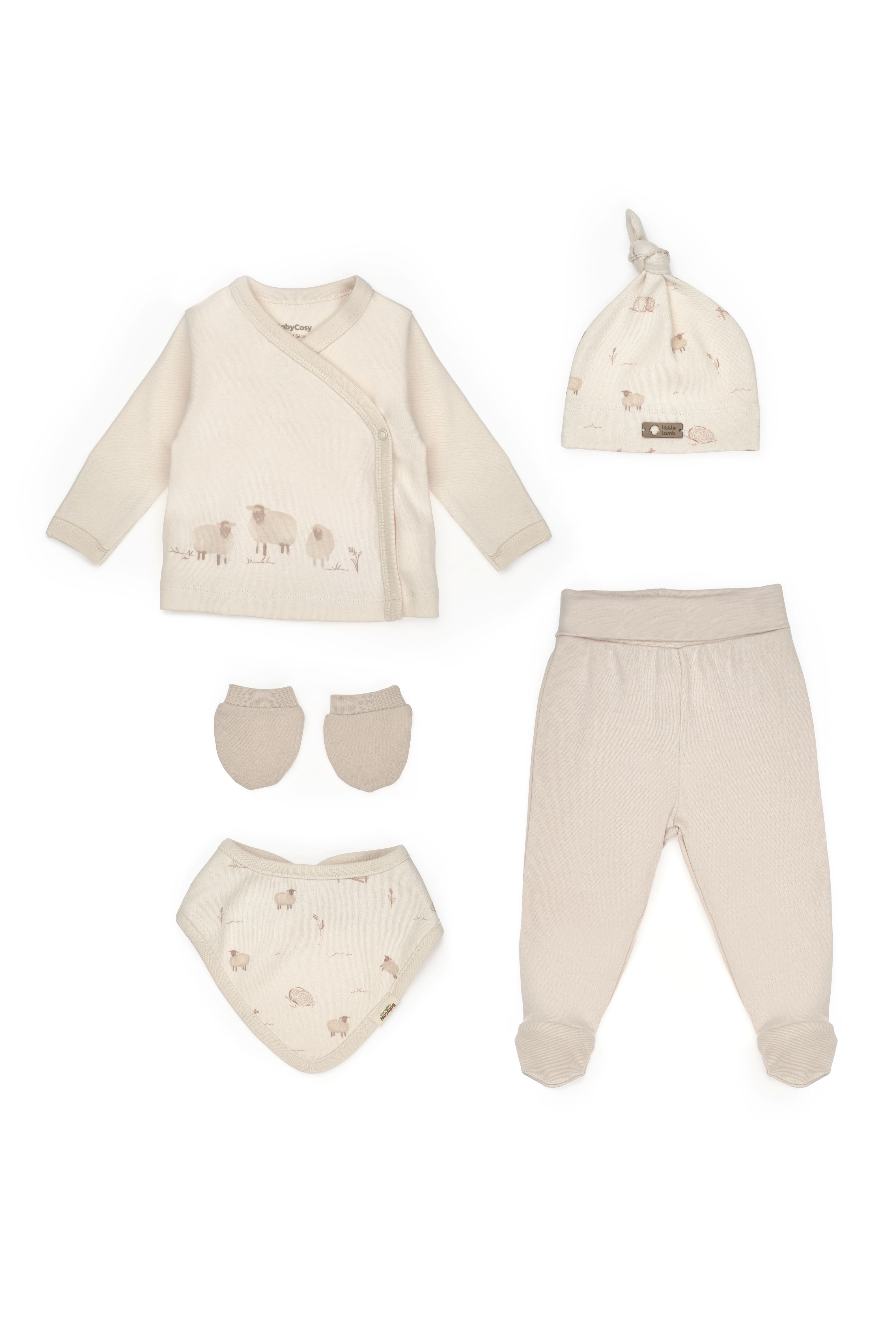 Little Lamb 5-piece Organic Newborn Set