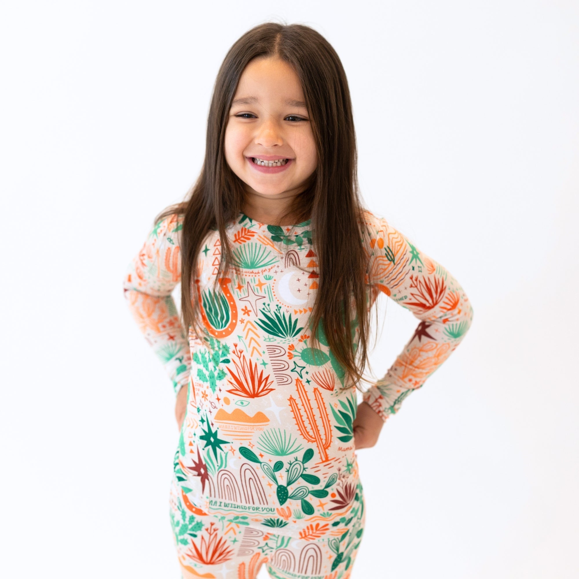 The Second-skin 2-piece Long Sleeve Pajama | Desert Cactus (beige)