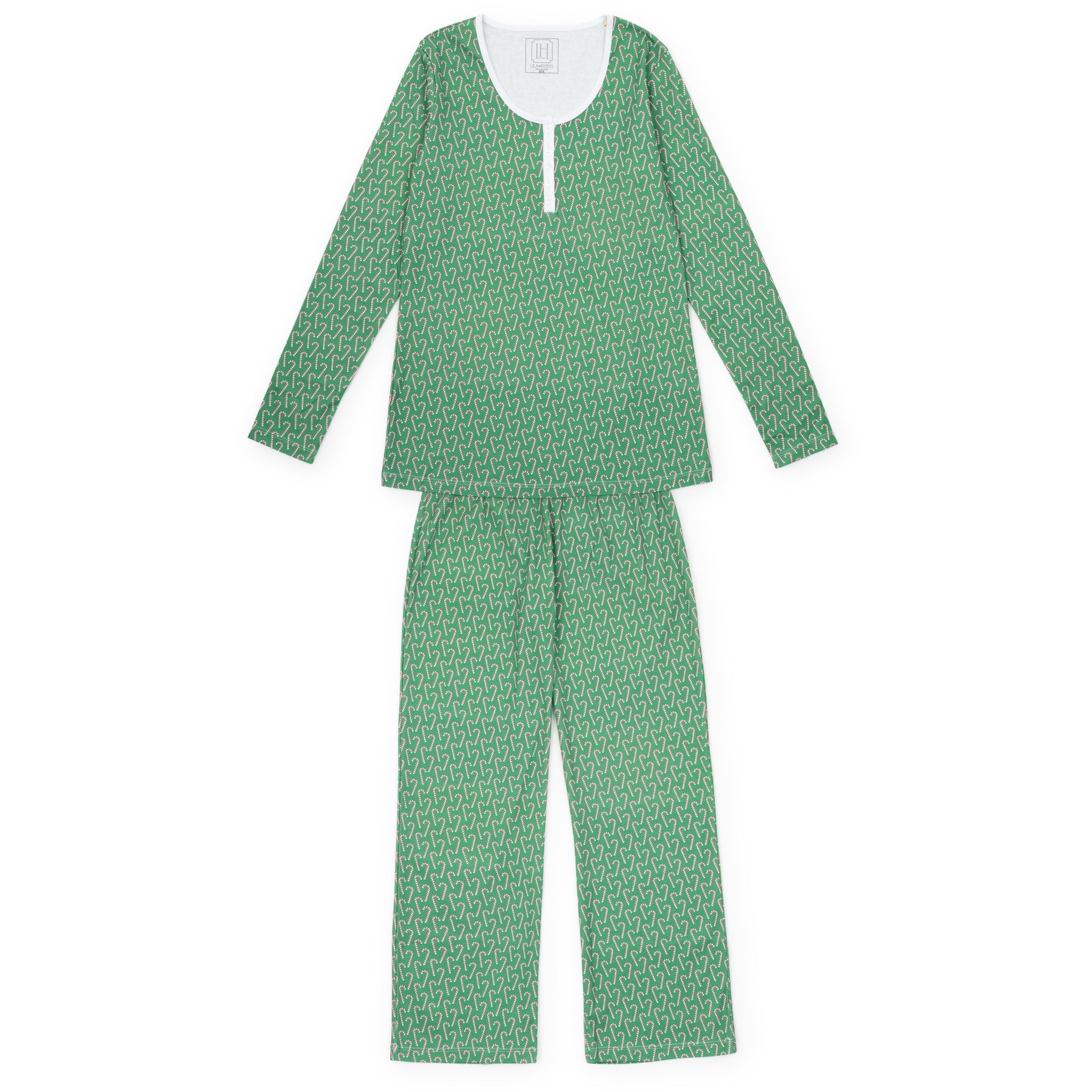 Calli Women's Longsleeve Pajama Pant Set Candy Cane Lane