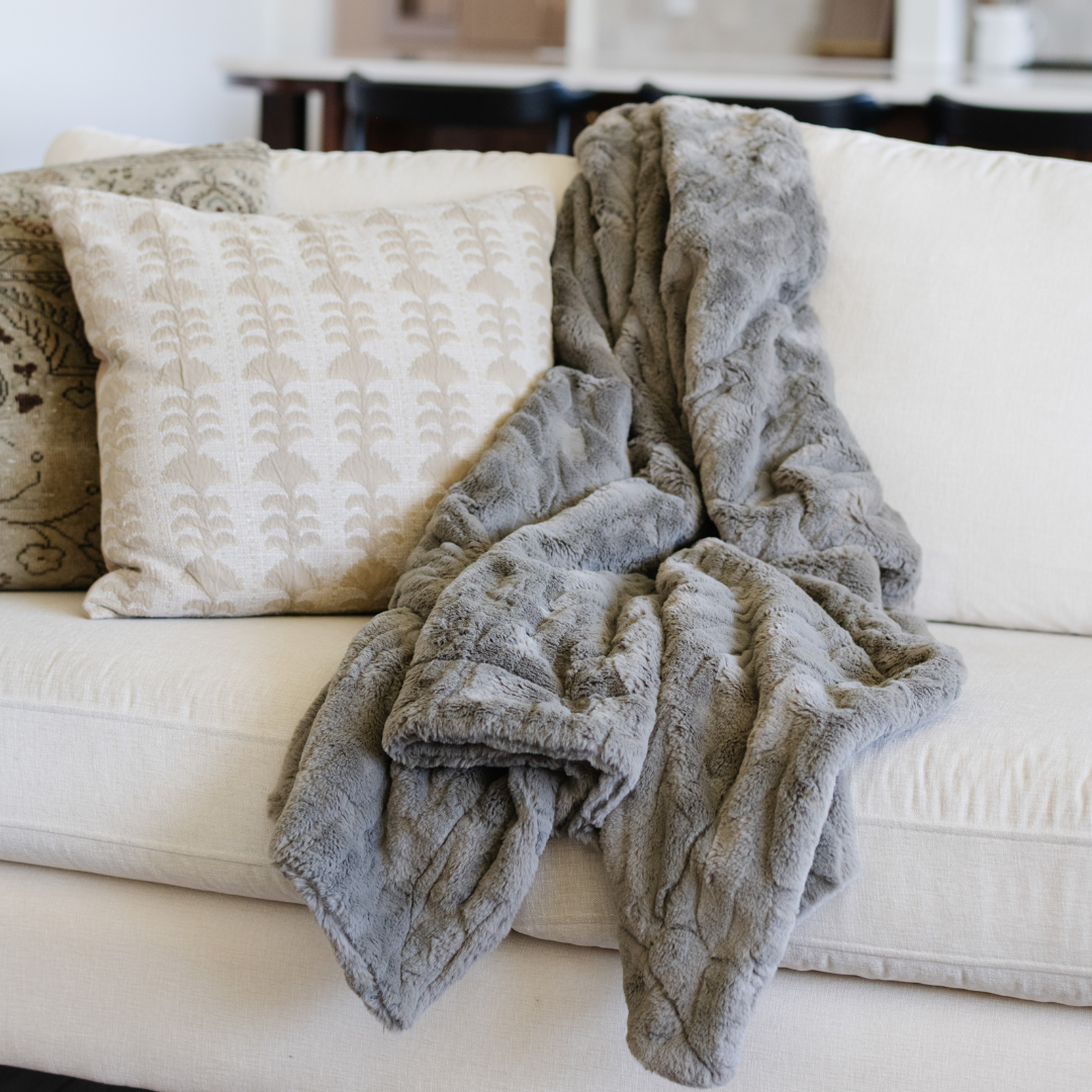 Patterned Faux Fur Throw Blankets