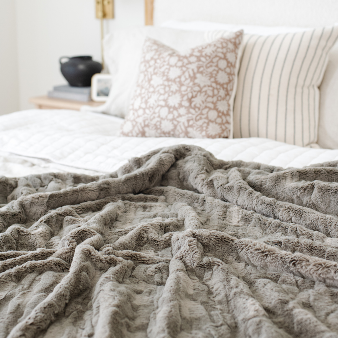 Patterned Faux Fur Throw Blankets