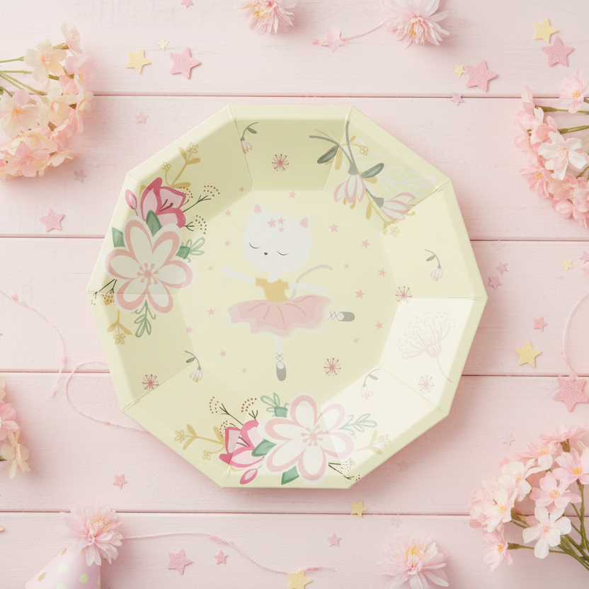 Cat Ballerina Small Plates (set Of 8)