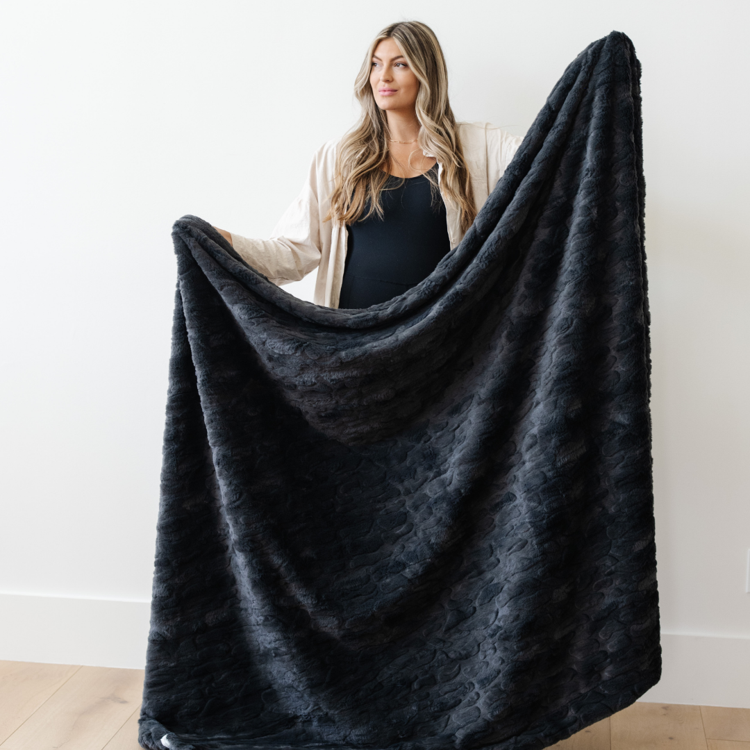 Patterned Faux Fur Throw Blankets
