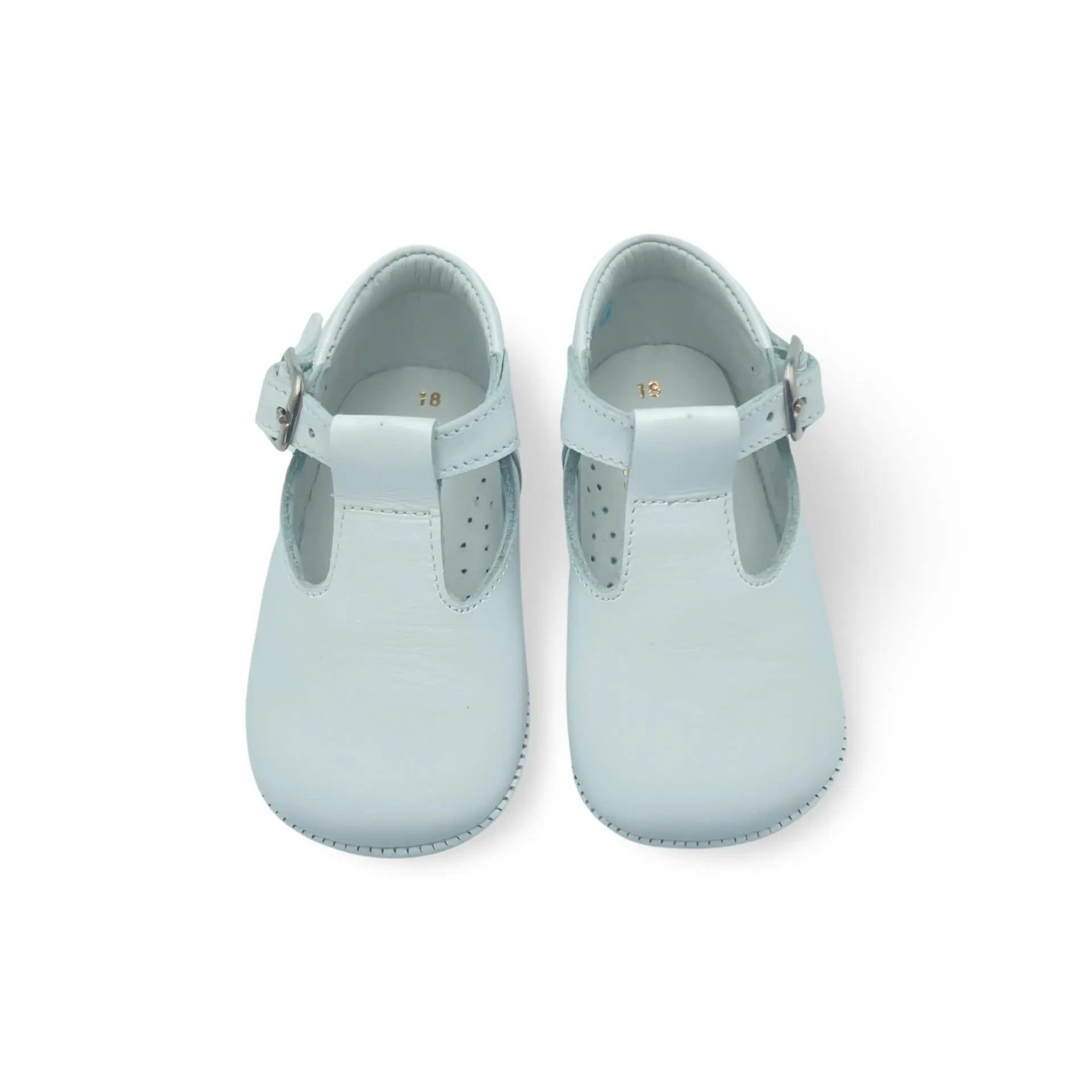 Charlie- White Leather Baby T-bar Shoes