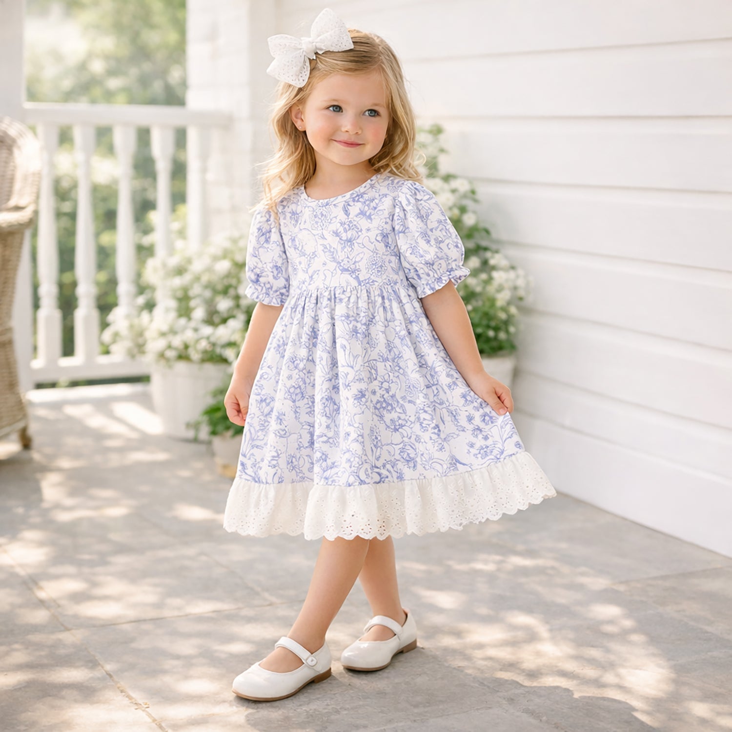 Easter Bunny Toile Bamboo Dress