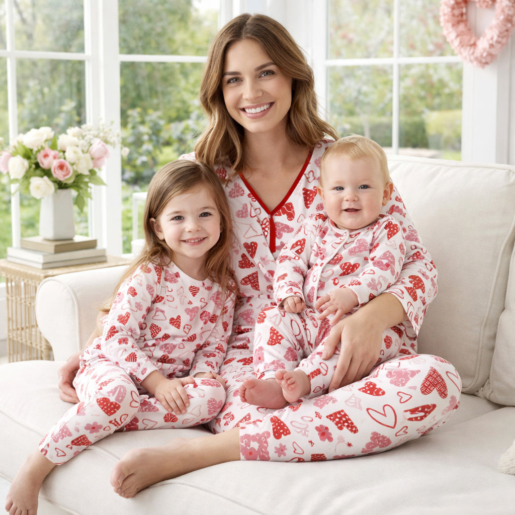 Hearts Women's Valentine Bamboo Pajama Set