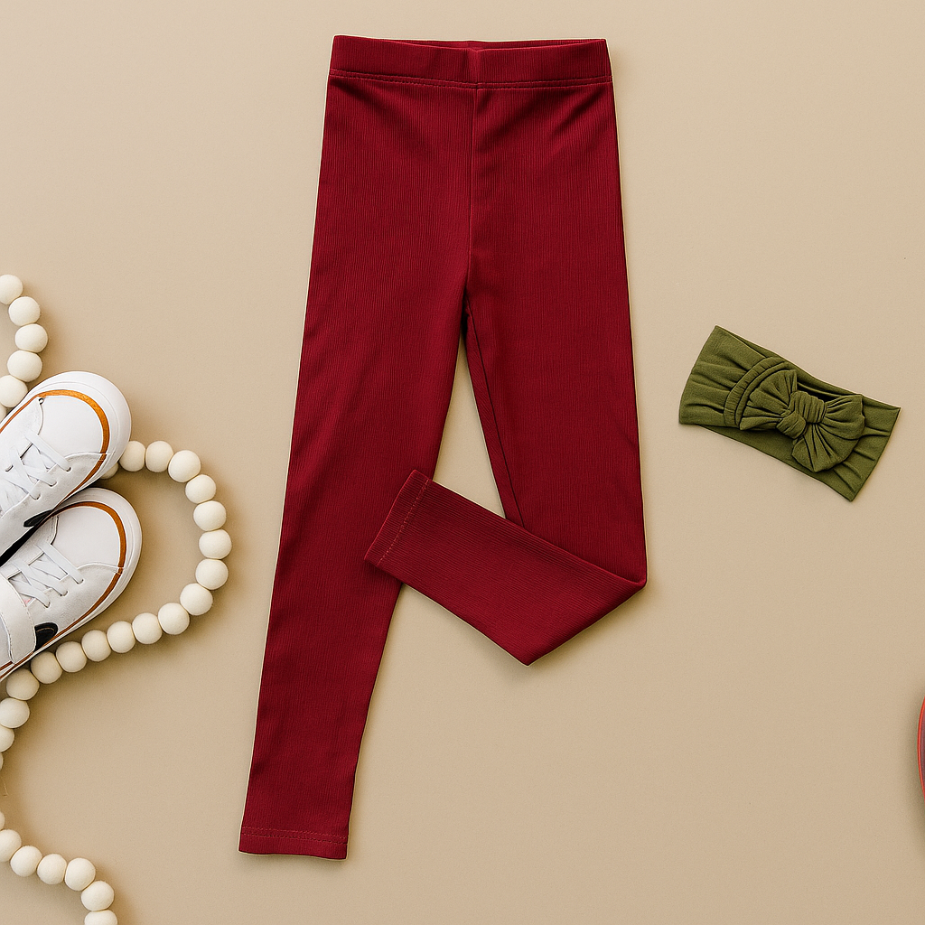 Cozy Ribbed Bamboo Leggings For Kids - Multiple Colors