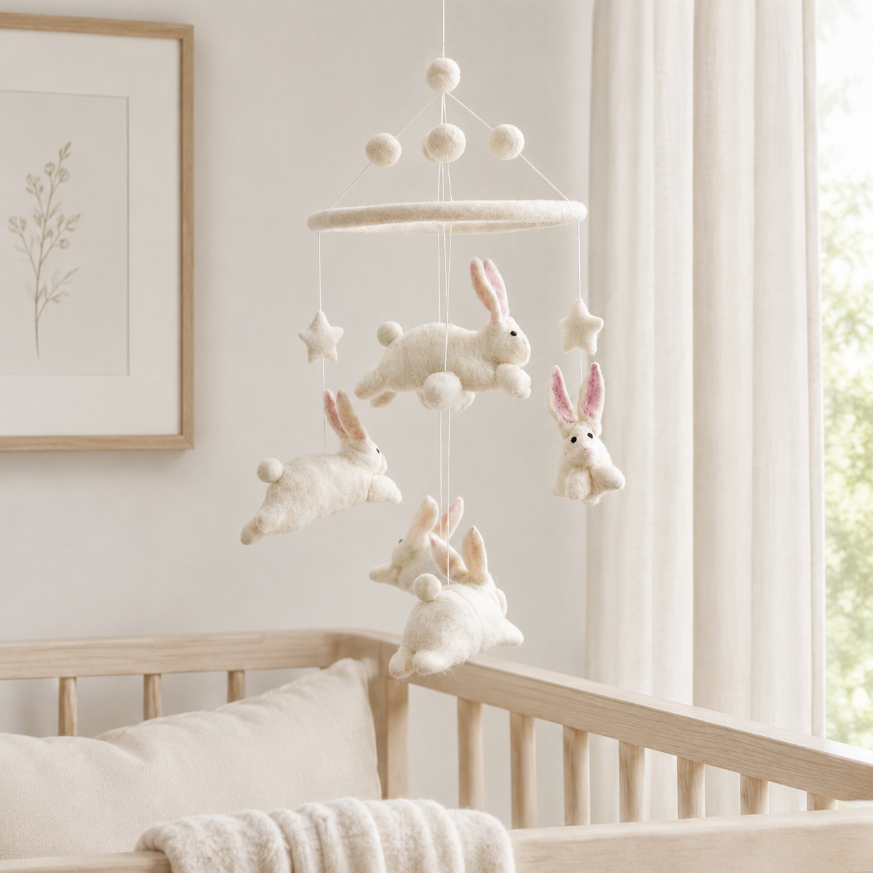 Felt Baby Mobile - Bunnies & Carrots