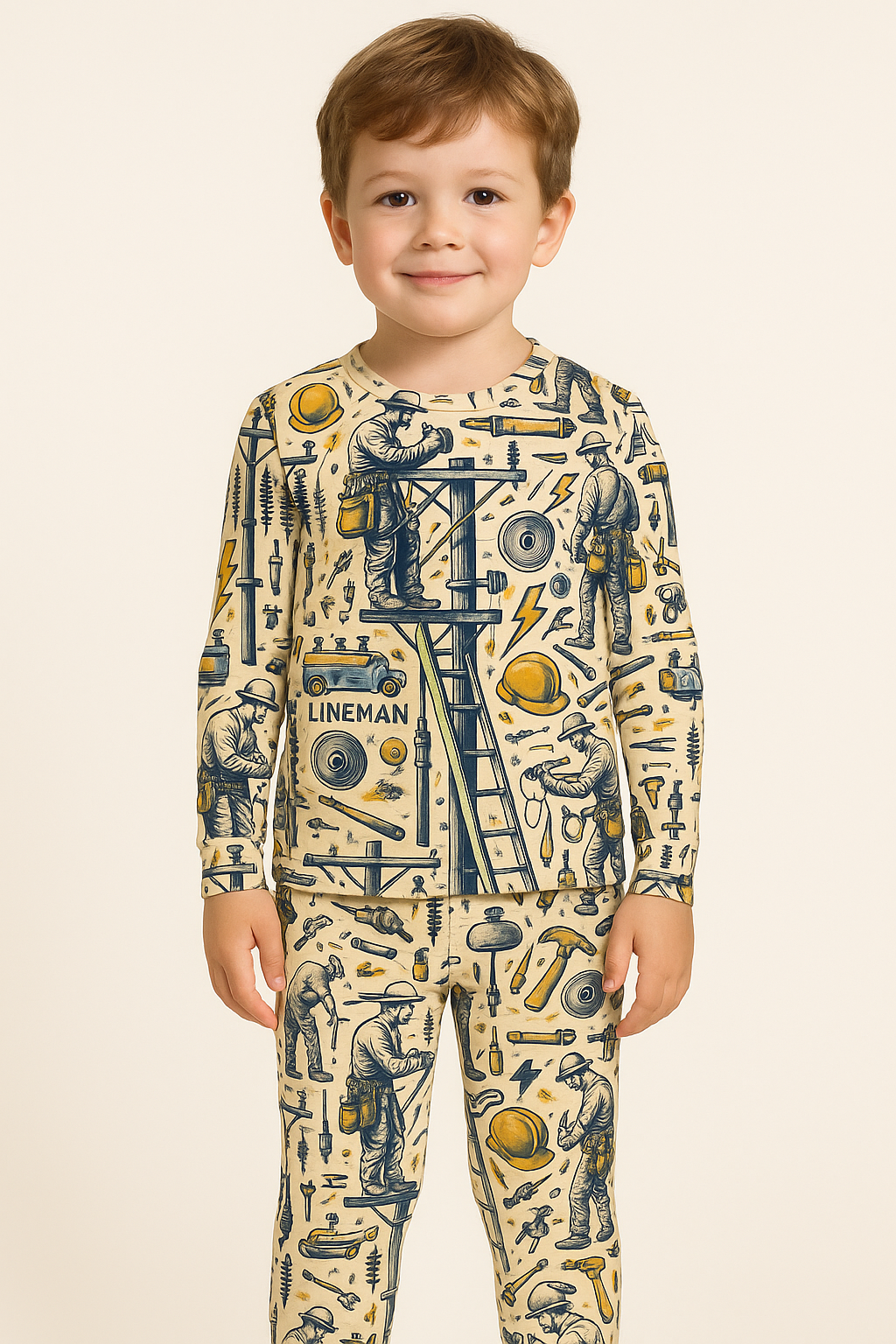 Lineman Hero, Bamboo Two Piece Pajama Set