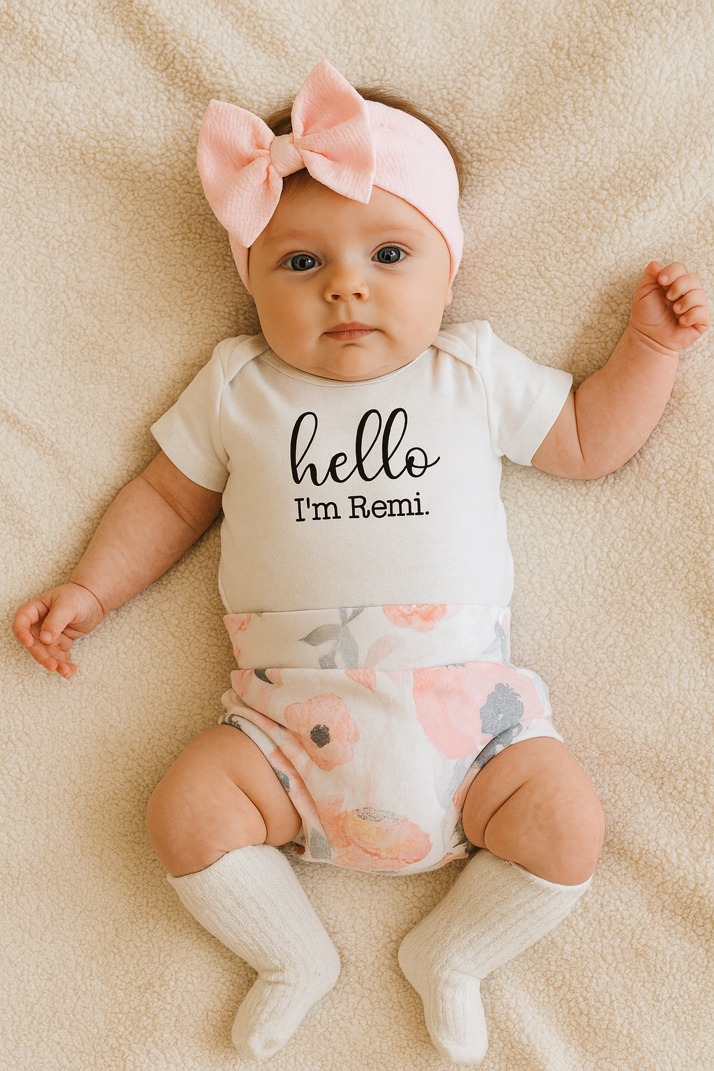 Pink Floral Personalized Bummies Outfit