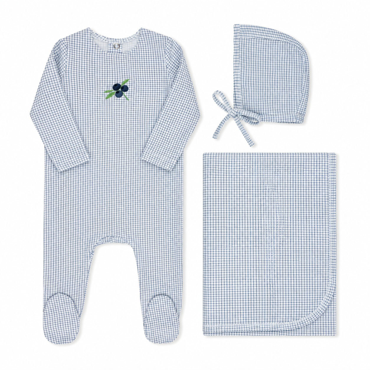 Checked Layette Set