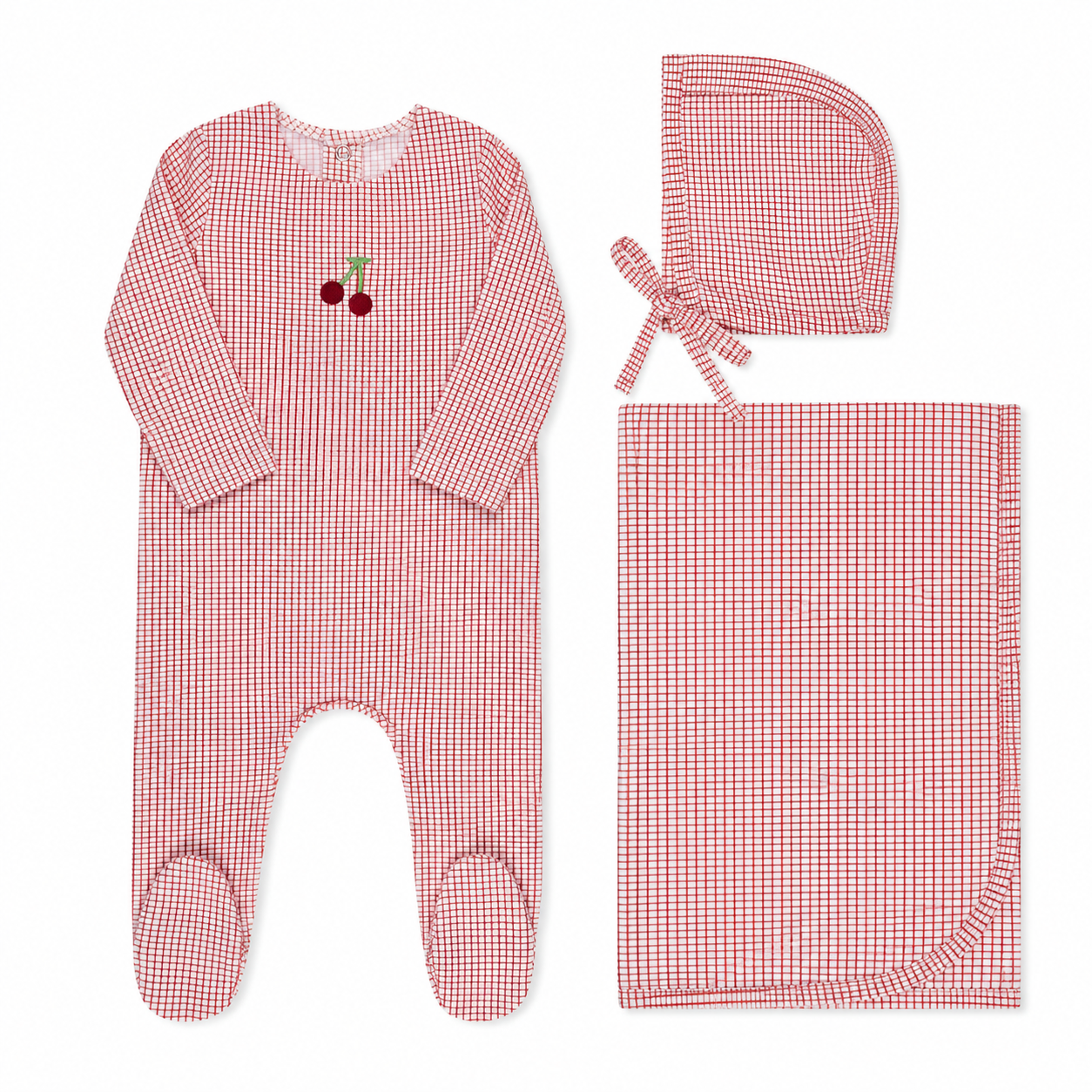 Checked Layette Set