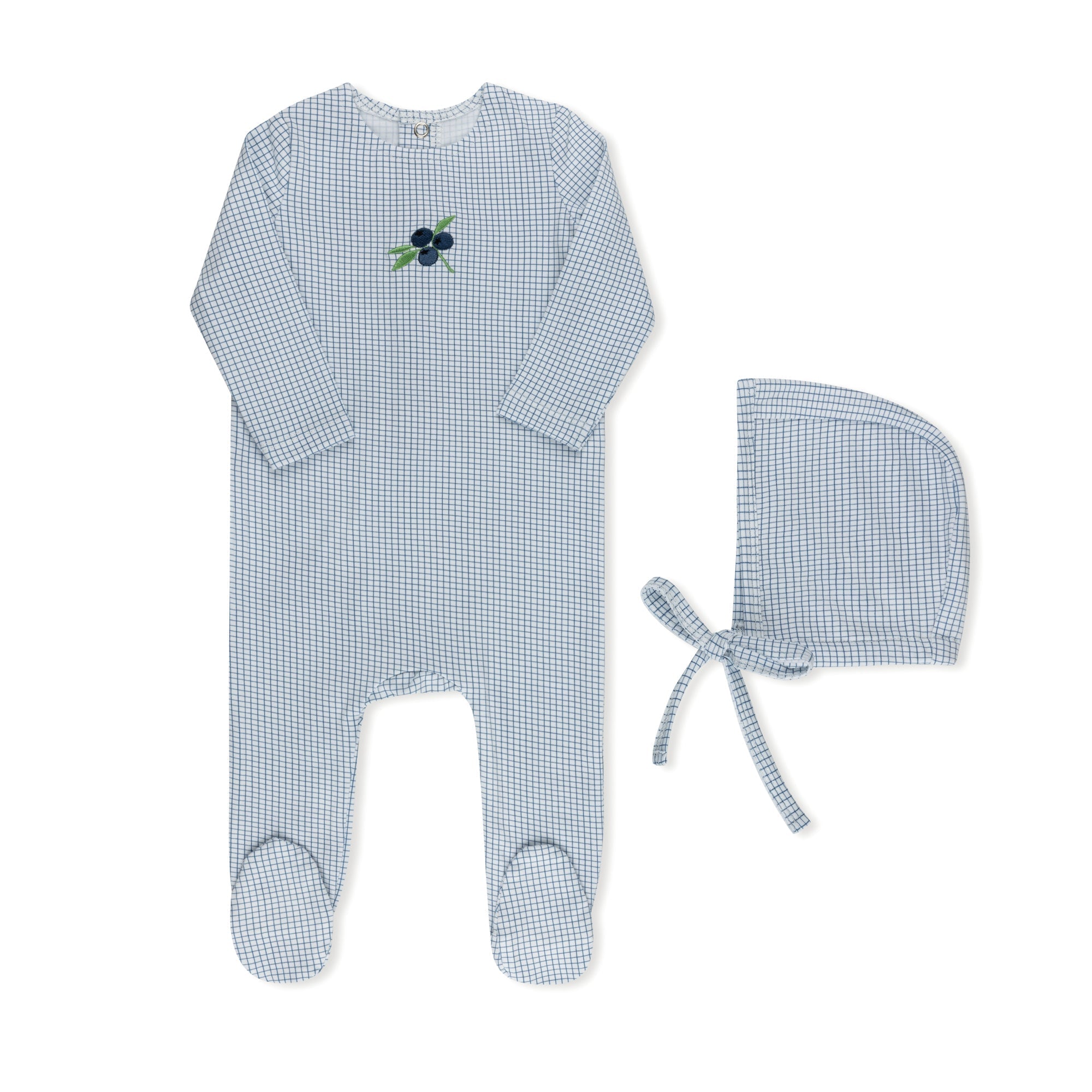 Checked Cherry/blueberry Footie