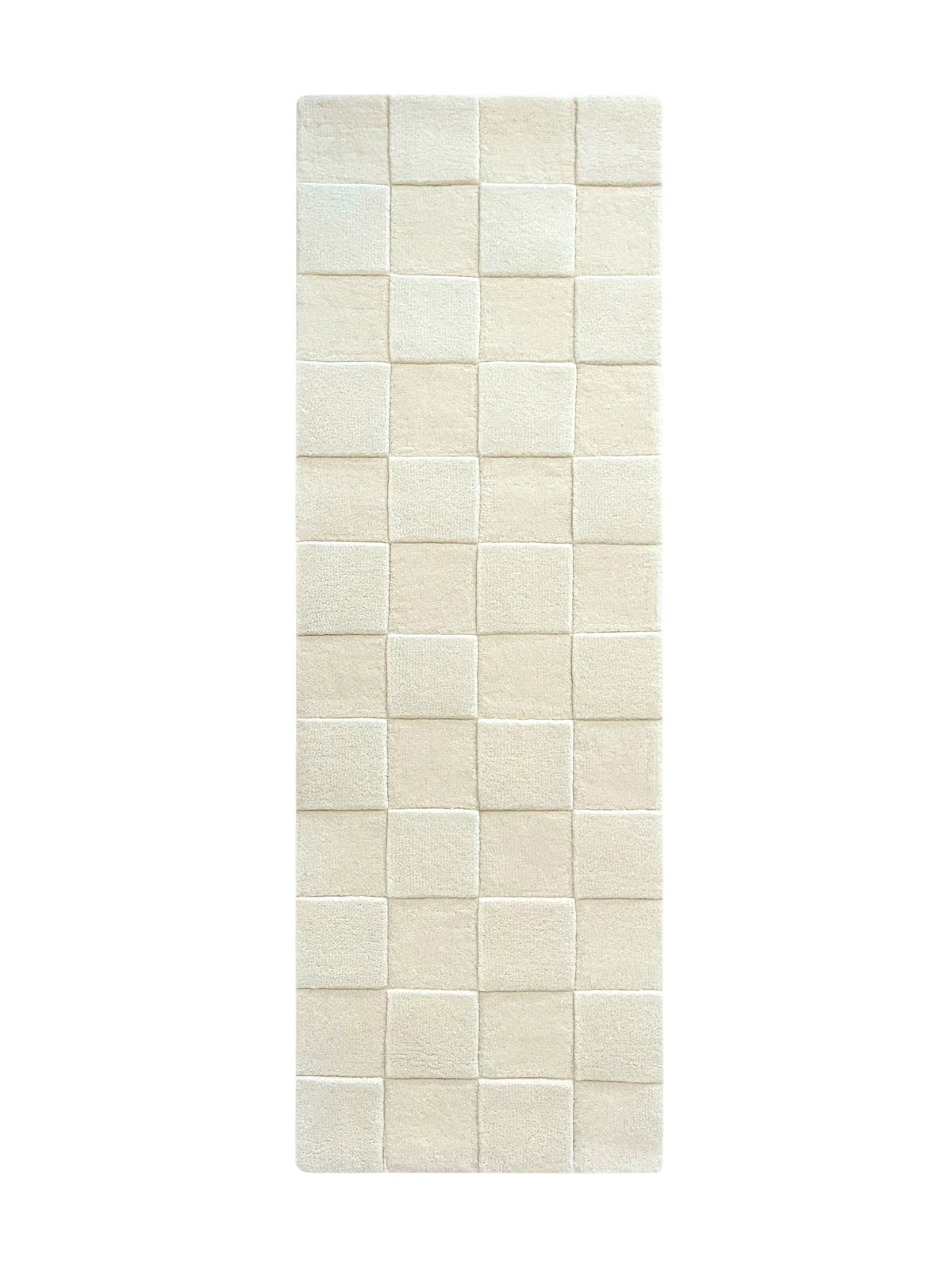 Rug Checkerboard Off White 3.9 X 5.9 Ft