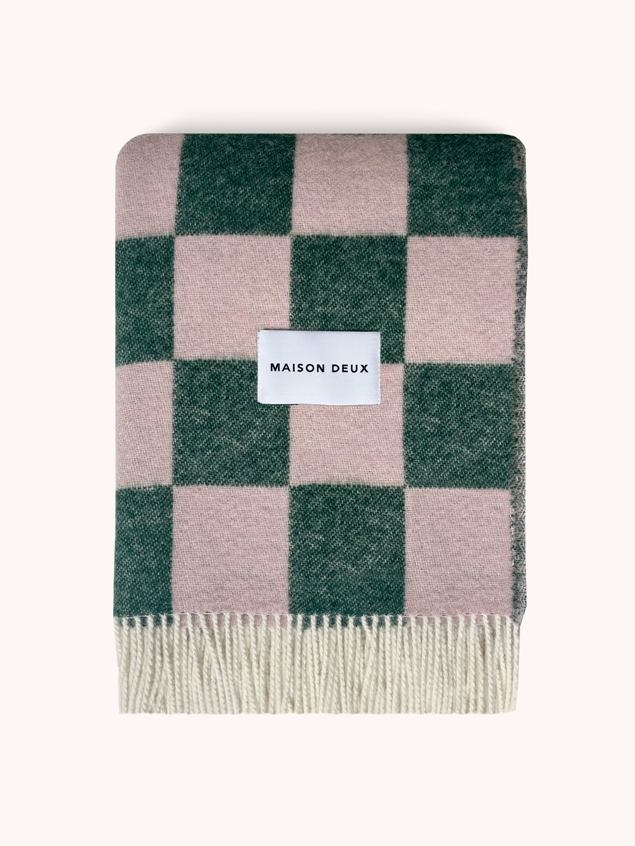 Blanket Checkerboard Green / Pink 4.25 X 6.5 Ft