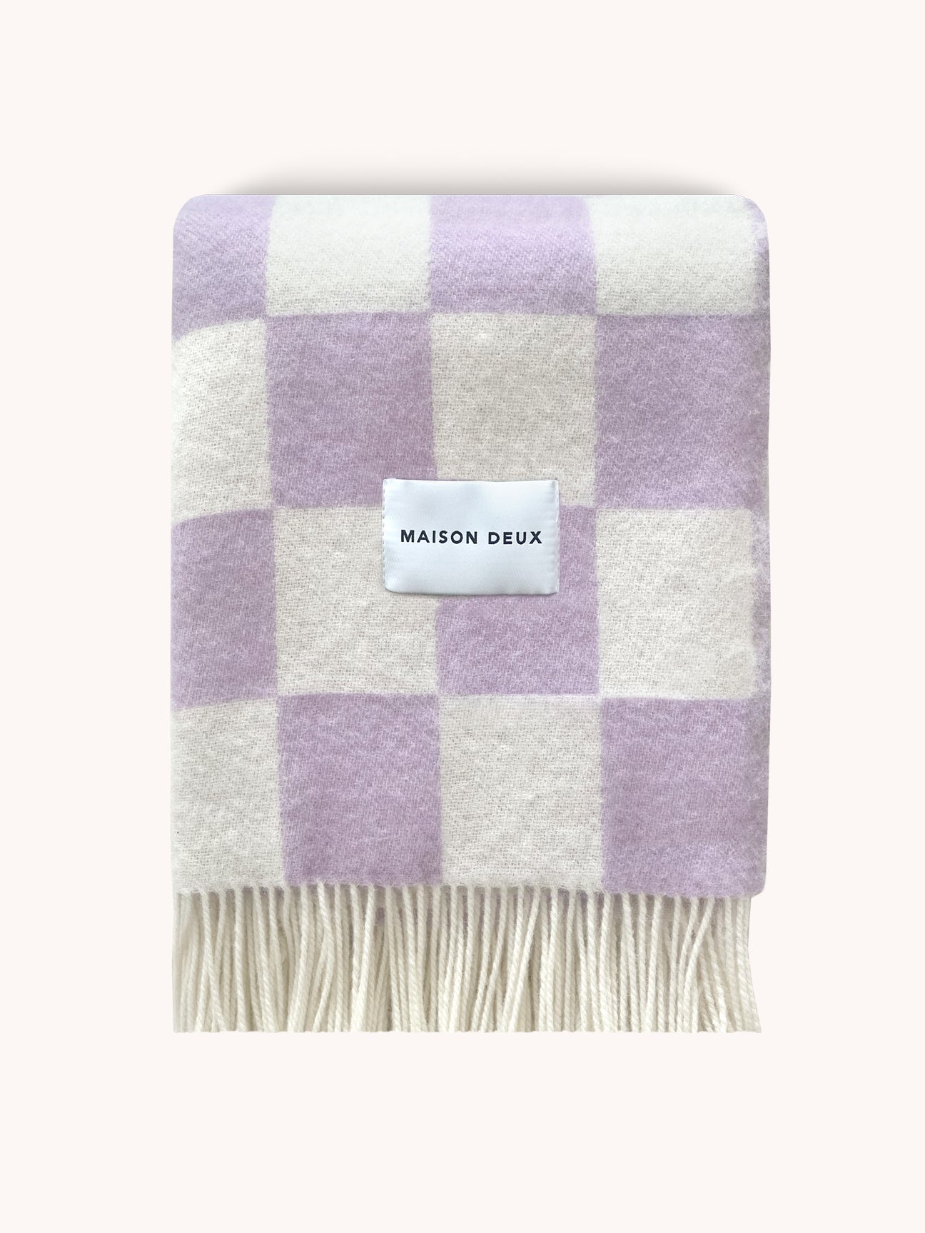 Blanket Checkerboard Lilac / White 4.25 X 6.5 Ft